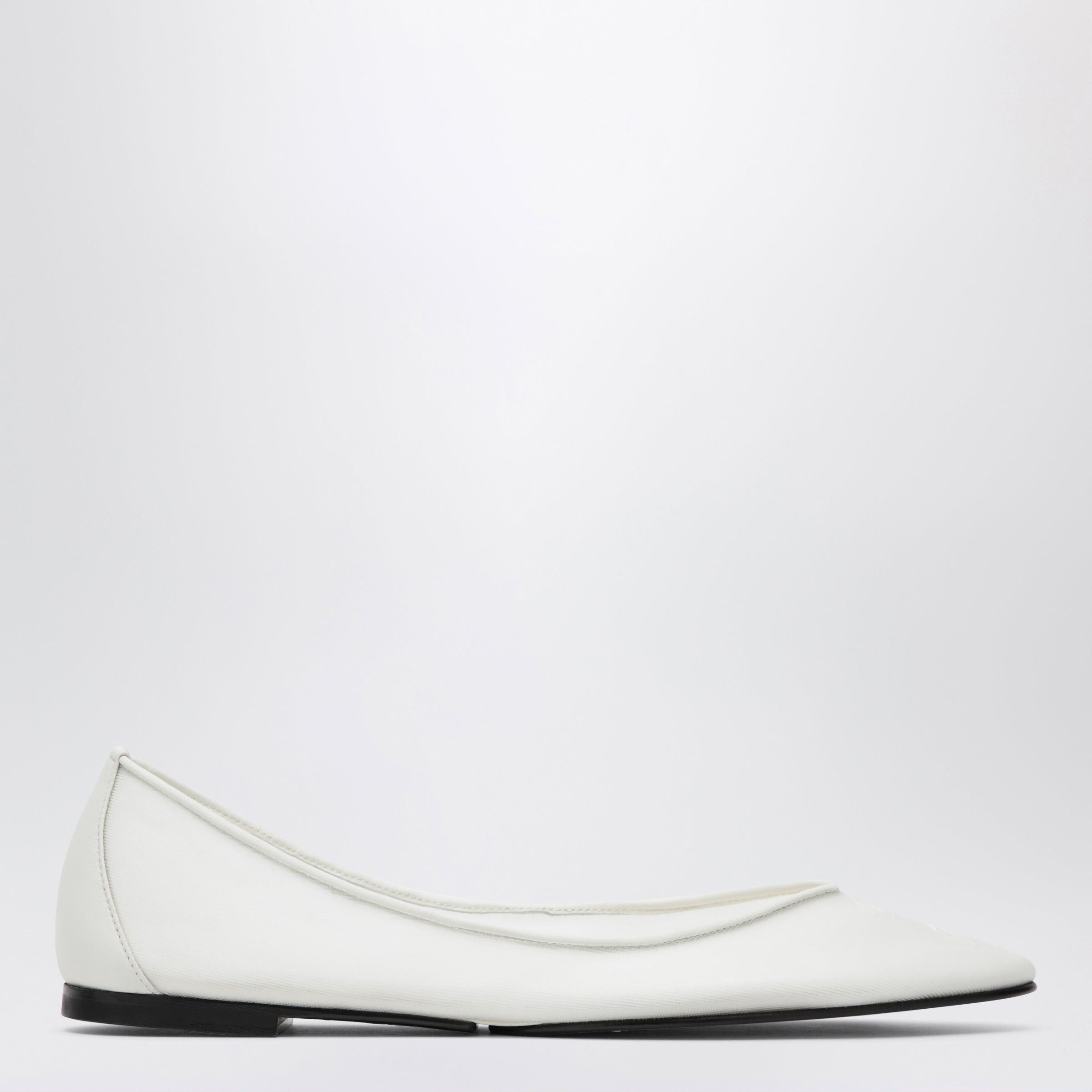 Jacquemus Jacquemus Pointed Ballerina Flats In White Calfskin Size US 10 / IT 40 - 1 Thumbnail
