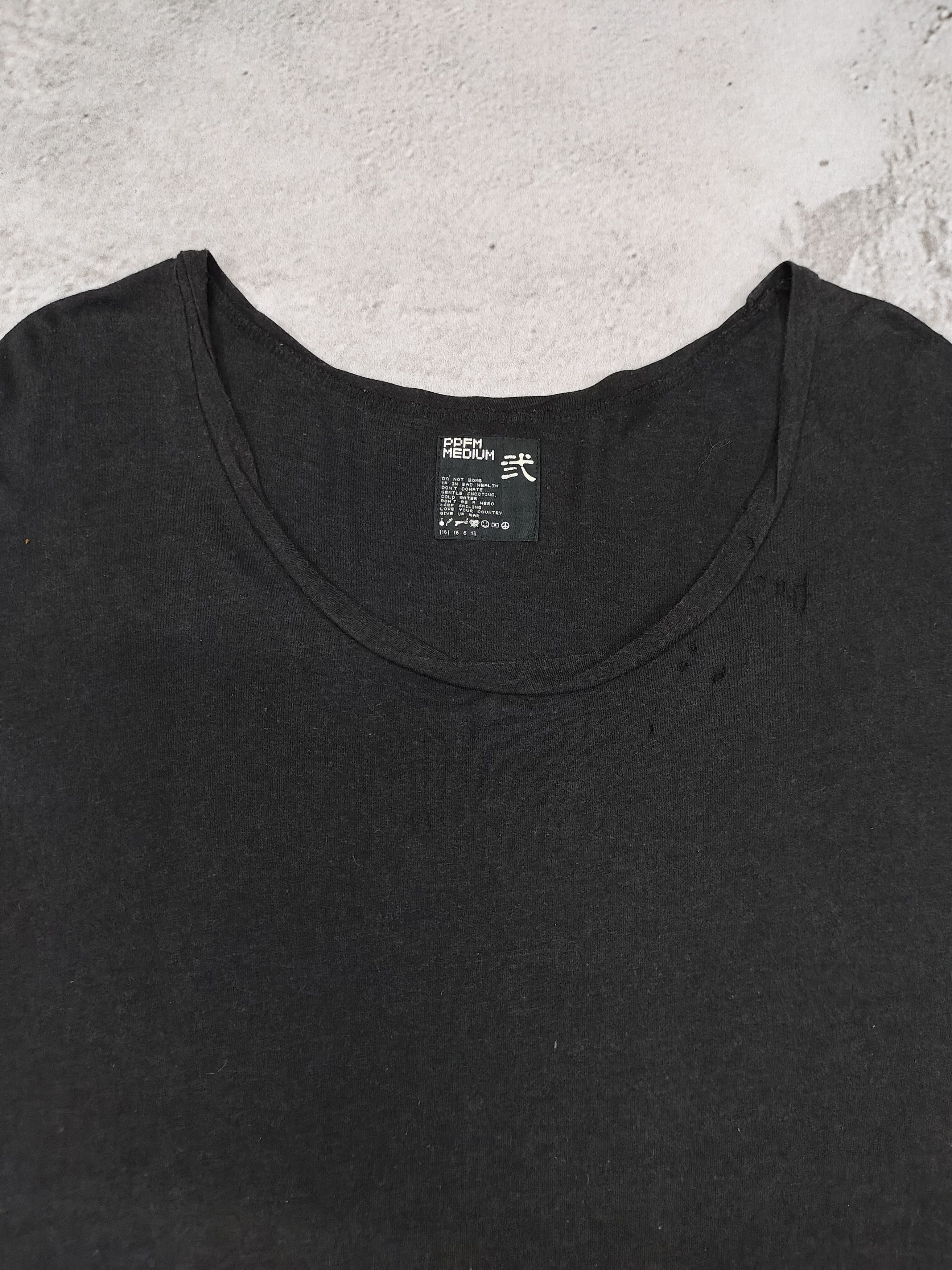 PPFM 2000s PPFM- Wide Scoop Neck Distressed Collar Punk Tshirt Size US M / EU 48-50 / 2 - 4 Thumbnail