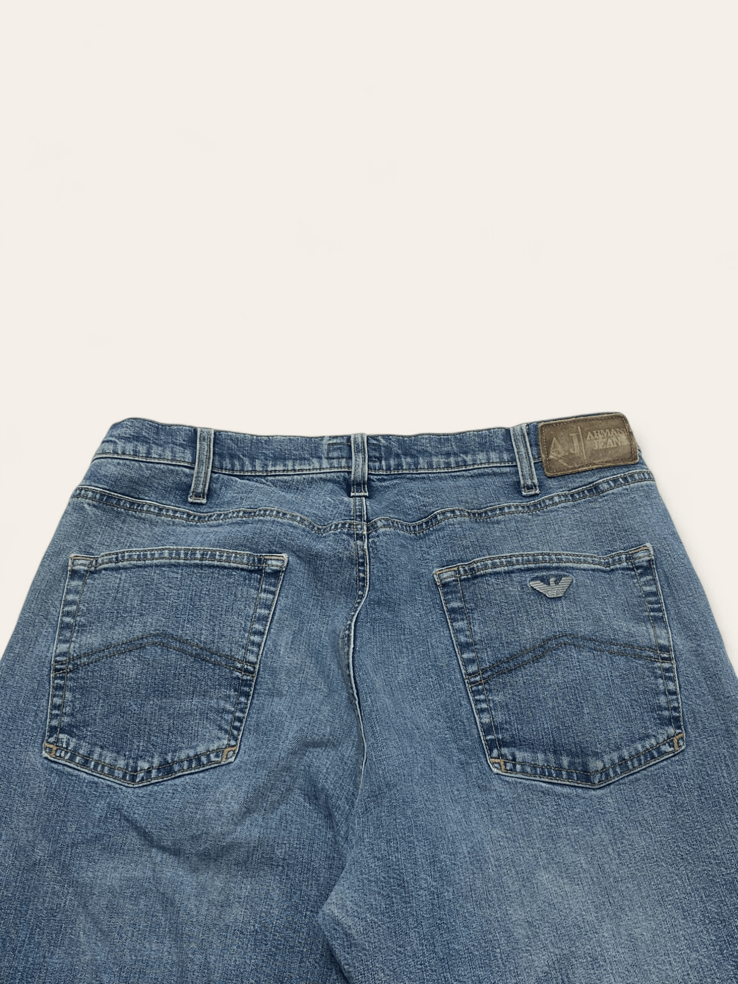 Armani 00s Vintage ARMANI JEANS Light Blue Wash Denim Jeans Y2k Size US 32 / EU 48 - 13 Thumbnail