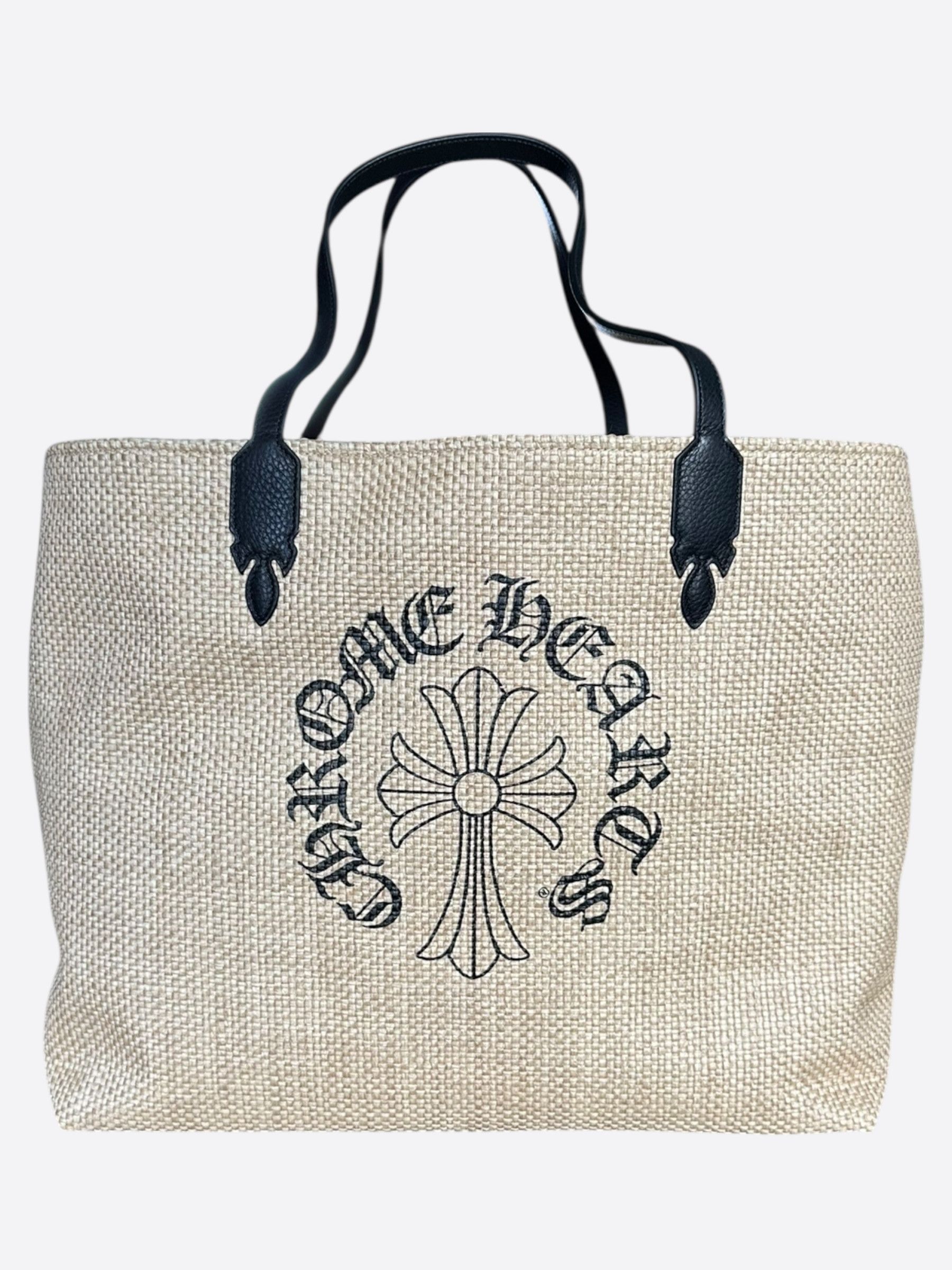 Chrome Hearts Chrome Hearts Beige & Black Cross Logo Beach Tote Bag Size ONE SIZE - 1 Thumbnail