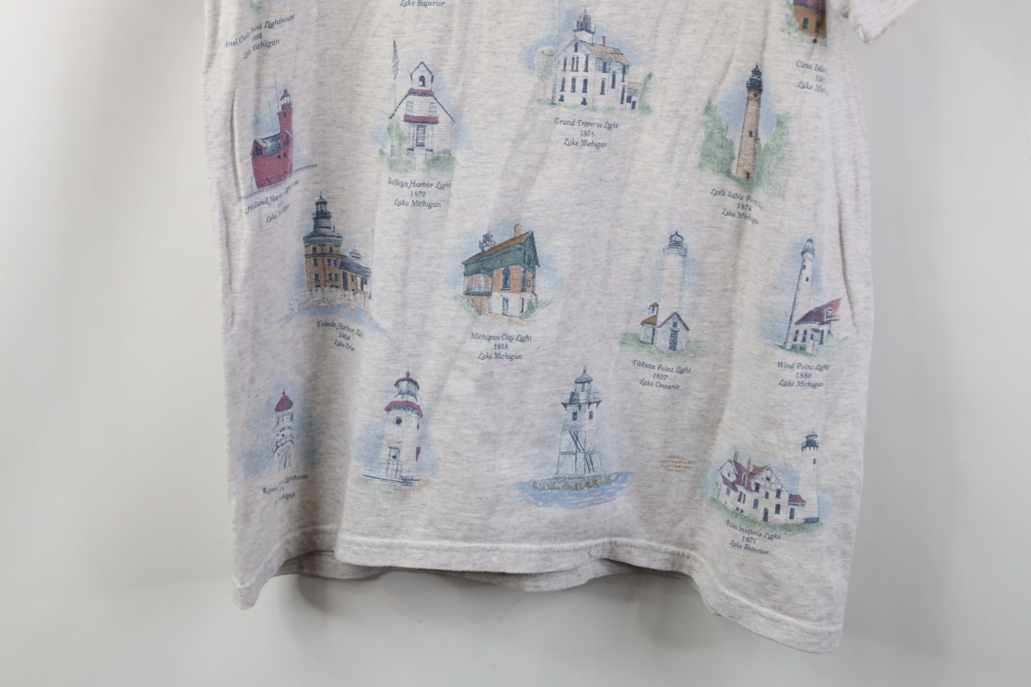 Vintage Vintage 90s Streetwear Lighthouse All Over Print T-Shirt USA Size M / US 6-8 / IT 42-44 - 14 Thumbnail