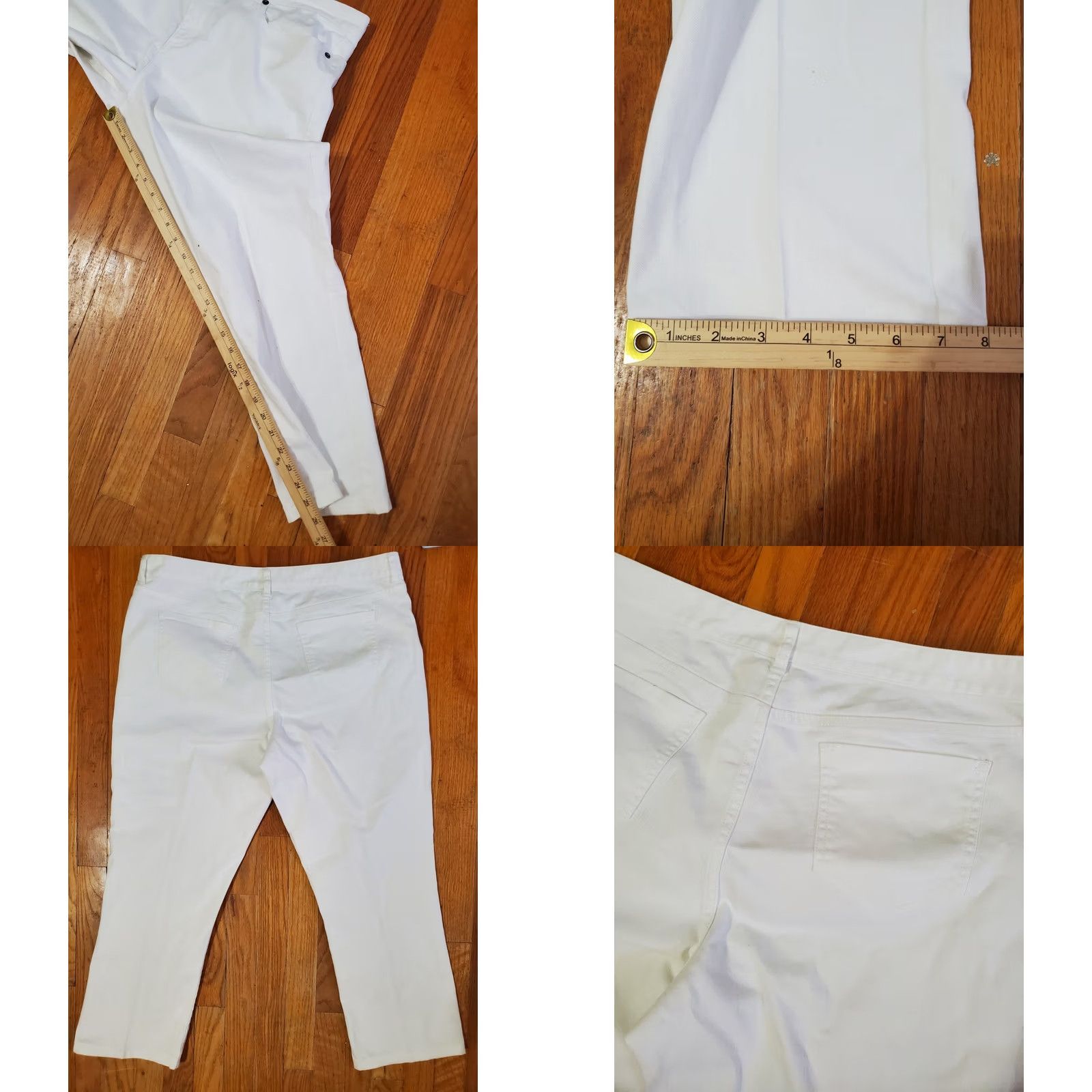 Brooks Brothers Brooks Brothers Pants Women's Size 16 White Chino Cotton Spandex Flat Front High Rise Straight Leg 25 in Inseam Size 38" / US 16 / IT 52 - 8 Thumbnail