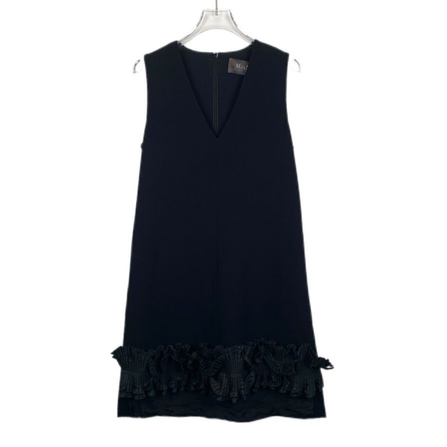 Max Mara Maxmara A-Grade V-Neck Lace-Up Acetate and Silk Blend Black Size XS / US 0-2 / IT 36-38 - 10 Thumbnail