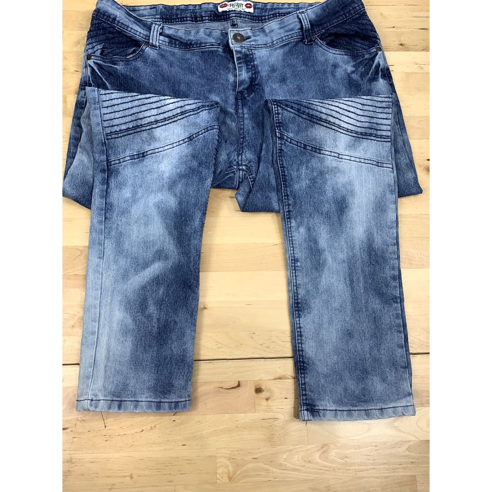 Vintage WAM What About Me Jeans Womens Skinny 20W Plus Size Acid Wash Blue Size 42" / US 20 - 4 Thumbnail