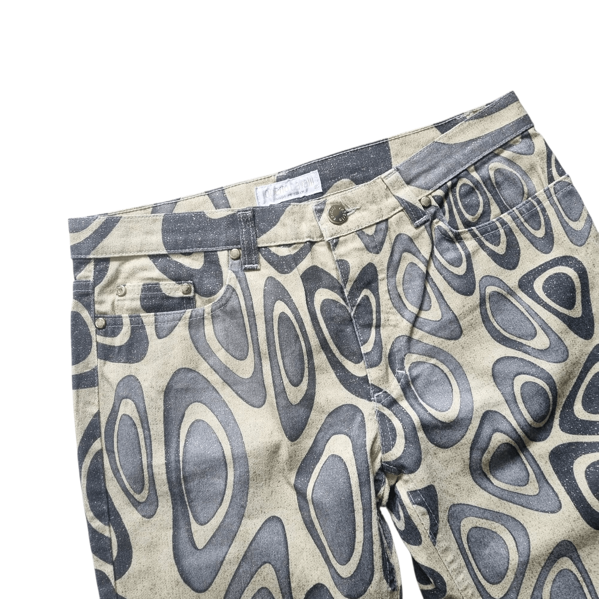 Roberto Cavalli Roberto Cavalli psychedelic geometric gold-sparkled jeans Size 26" / US 2 / IT 38 - 2 Thumbnail