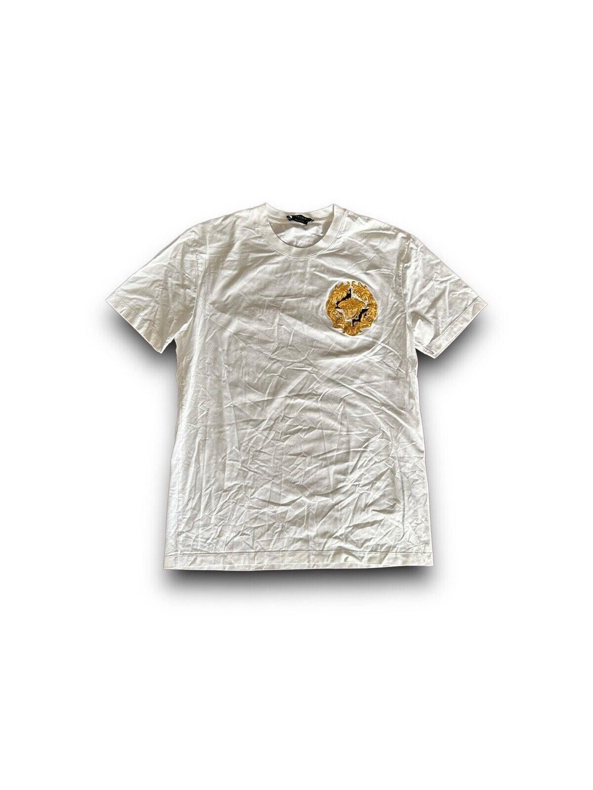 image of White Versace Shirt Small S White Black Gold Medusa, Men's