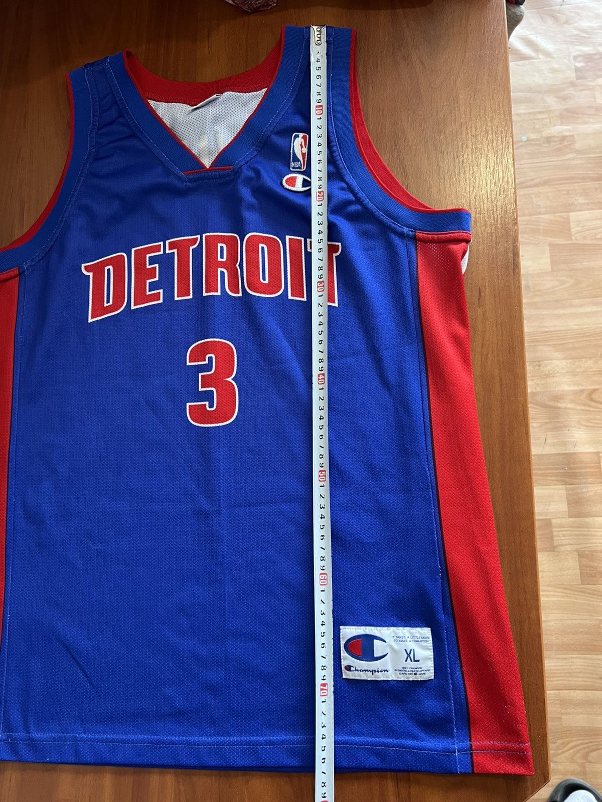NBA 90’s Detroit Pistons #3 Wallace NBA Basketball jersey Size US XL / EU 56 / 4 - 16 Thumbnail