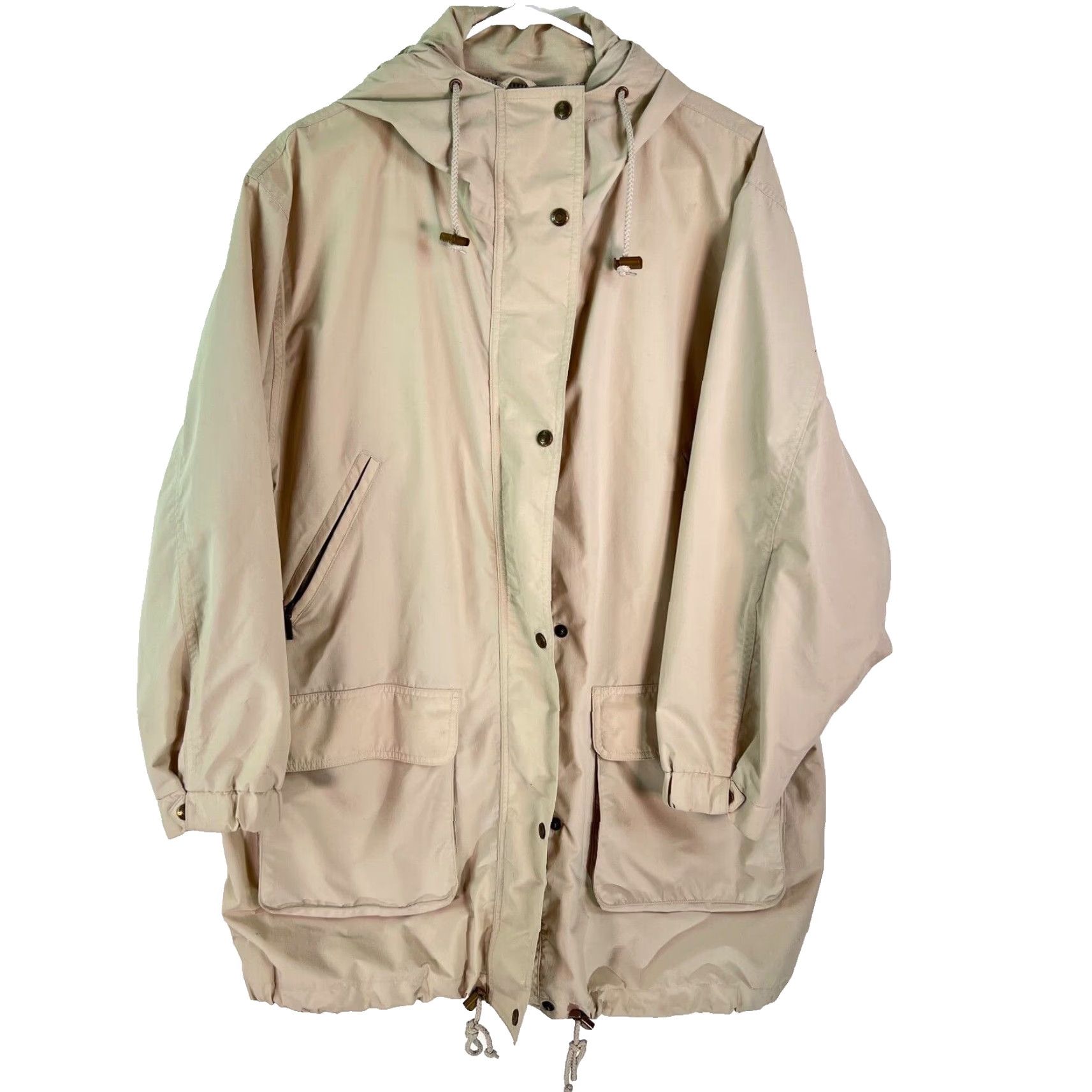 Eddie Bauer Eddie Bauer Women's Windbreaker Jacket Hooded Beige L WeatherEdge Regular Snap Size L / US 10 / IT 46 - 2 Thumbnail