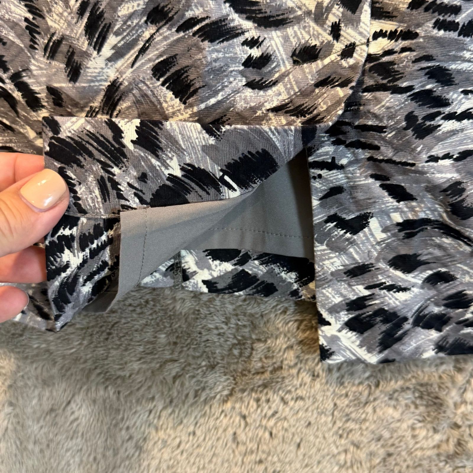 Other Talbots Zipper Pencil Skirt Black White Animal Leopard 14WP Size 36" / US 14 / IT 50 - 5 Thumbnail