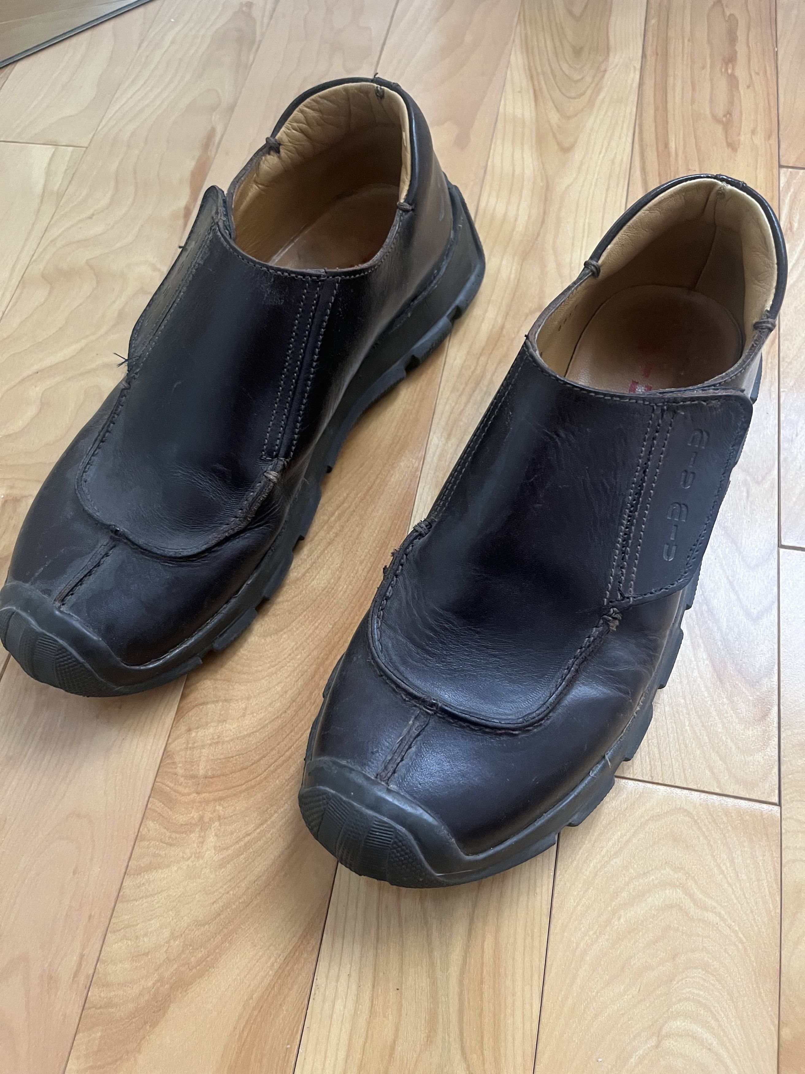 Miu Miu Vintage Miu Miu Leather Velcro Derbys | Grailed 