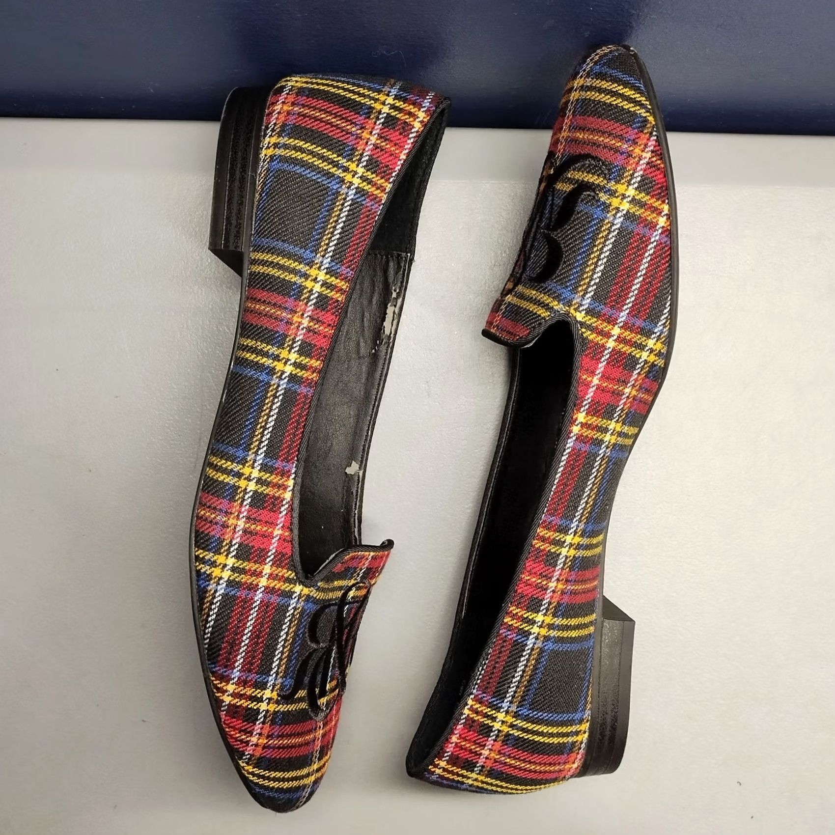 Vintage Rock & Republic Ballet Flats Womens 9.5M Multi Plaid Embroidered Logo Slip On Size US 10 / IT 40 - 3 Thumbnail