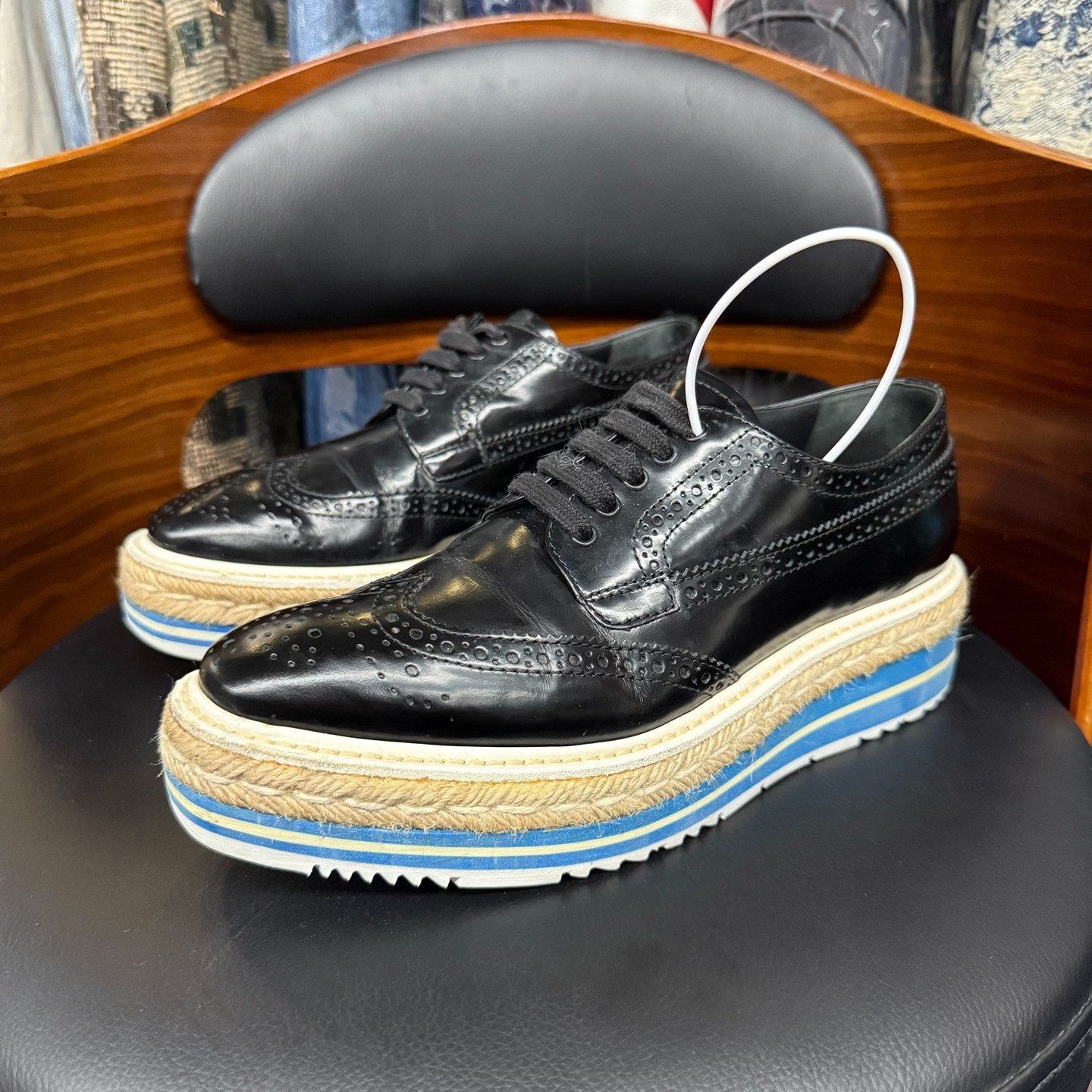 Prada Prada Retro Blue Lowtop Sneakers 37 Women Size US 6.5 / IT 36.5 - 1 Thumbnail