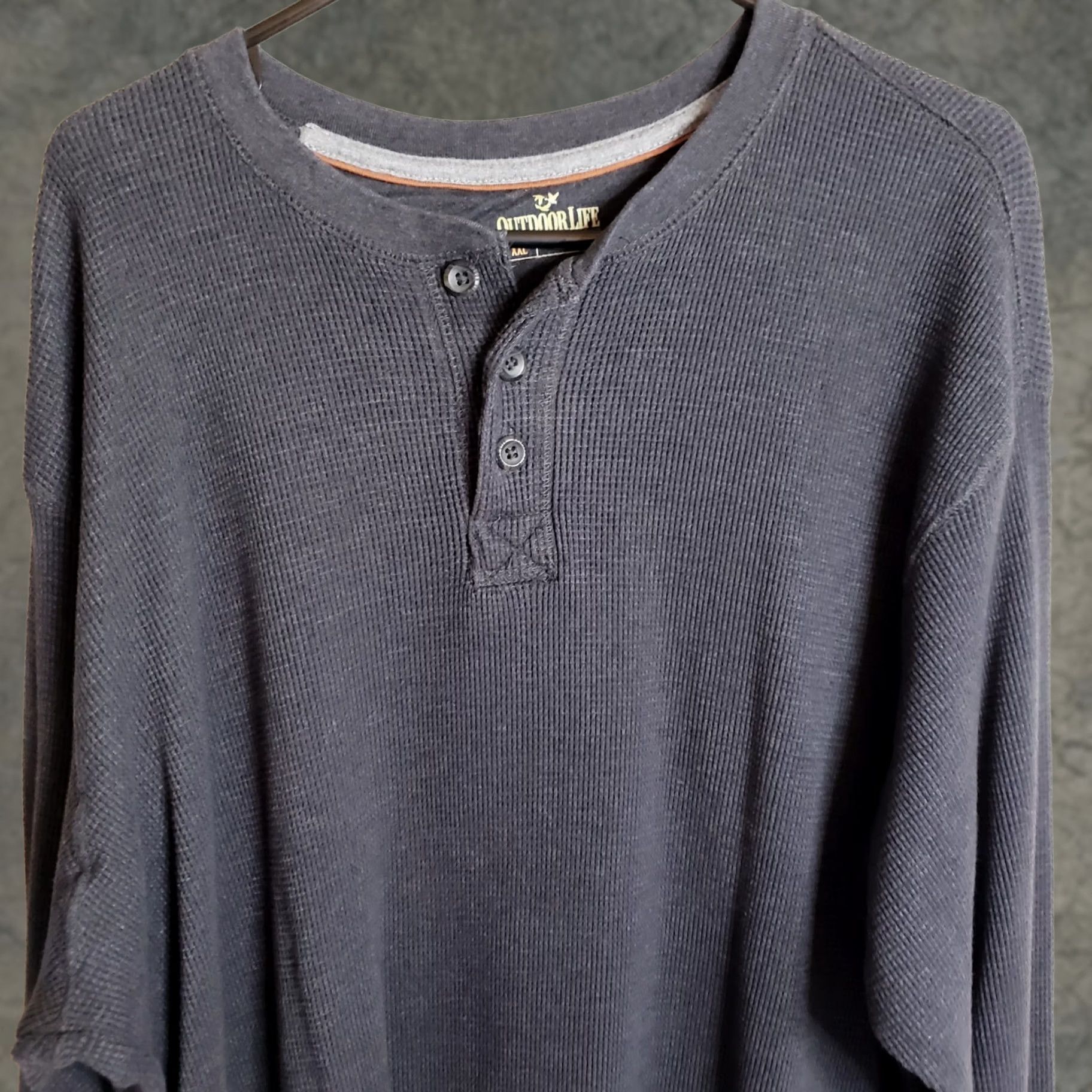 Vintage Outdoor Life Field Thermal Henley Shirt Men's 2XL Black Cotton Long Sleeve Shirt Size US XXL / EU 58 / 5 - 1 Thumbnail