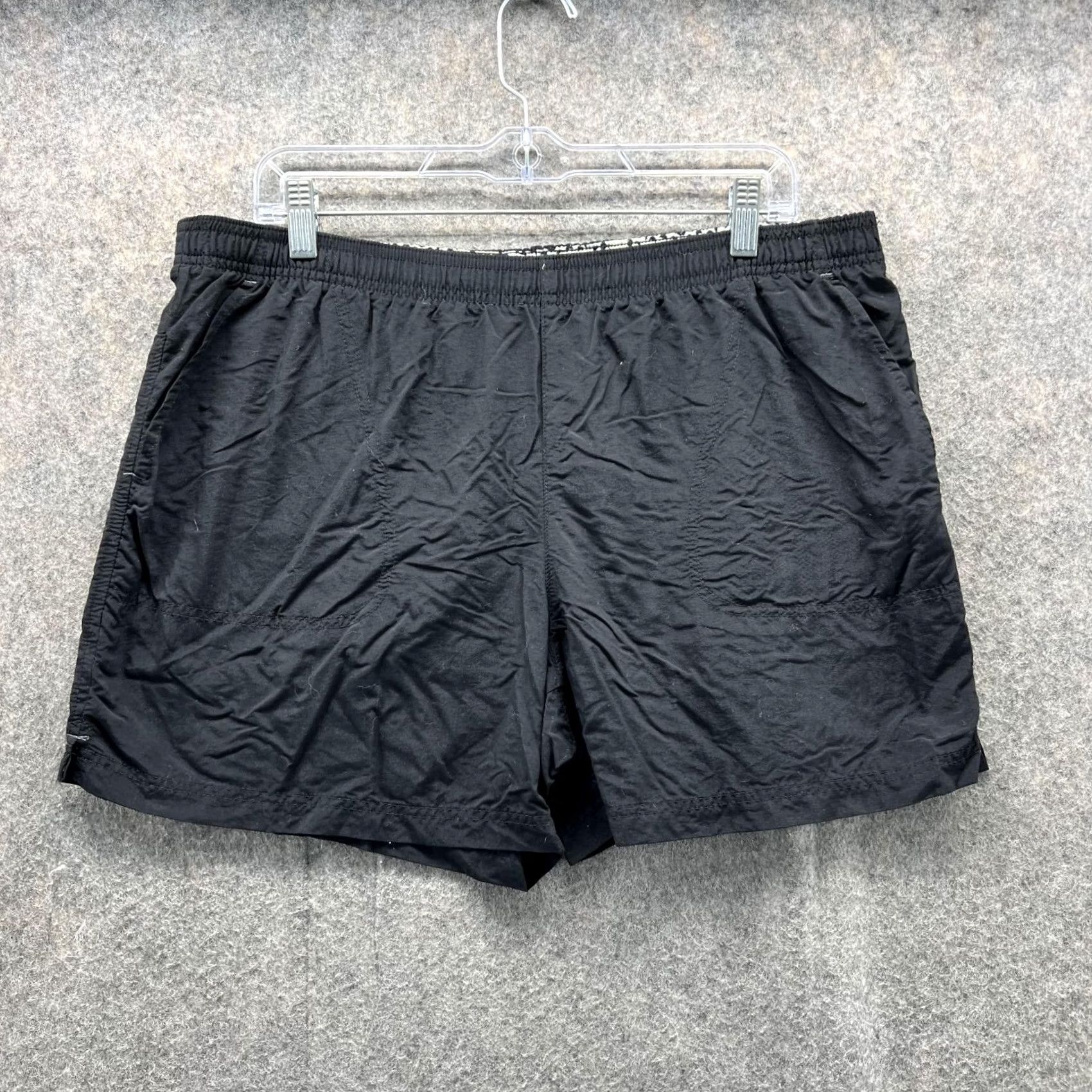 Vintage Columbia Shorts Women Large UPF Black Sandy River Elastic Waist Swim Trunks Size 36" / US 14 / IT 50 - 2 Thumbnail