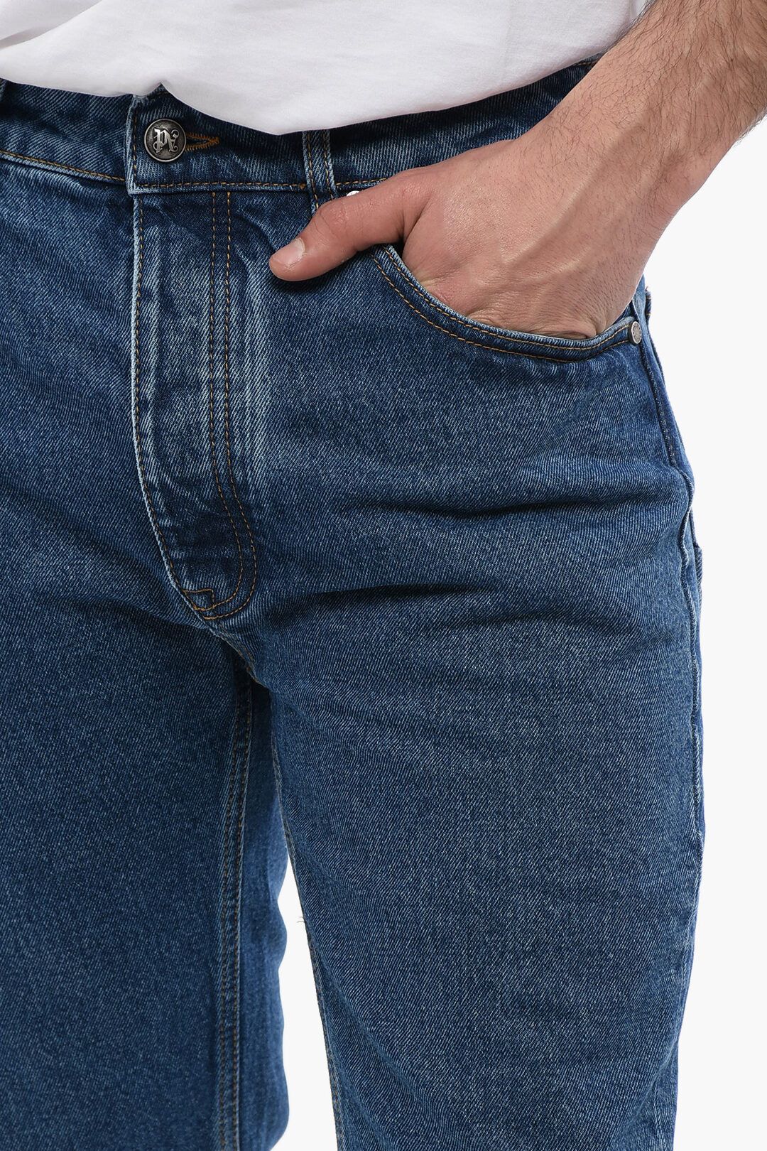 Palm Angels og1mm0825 5-Pocketed Slim Fit Denim in Blue Size US 29 - 4 Thumbnail