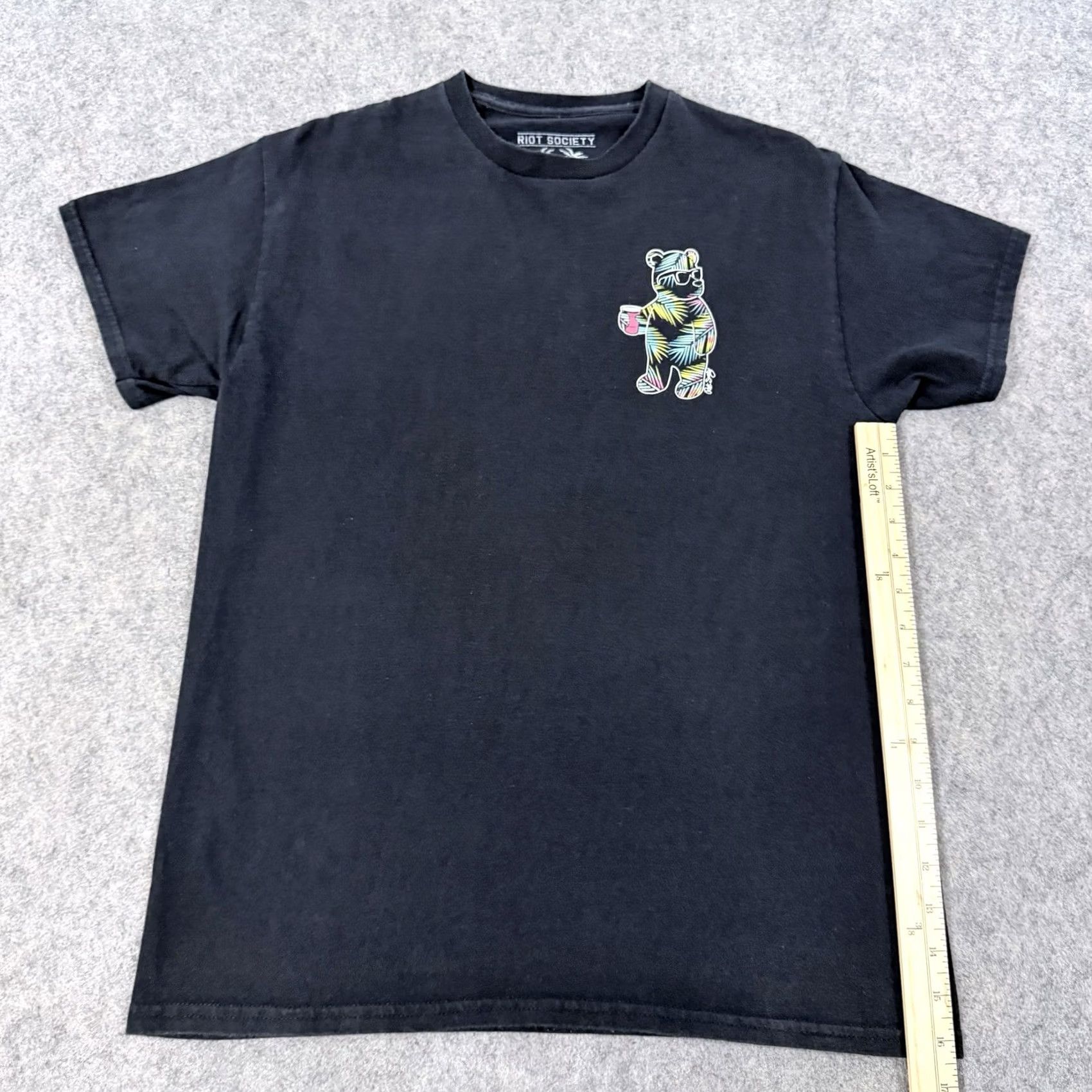 Vintage Riot Society Bear Printed Short Sleeve Crew-Neck T-Shirt Men's M Black Size US M / EU 48-50 / 2 - 6 Thumbnail