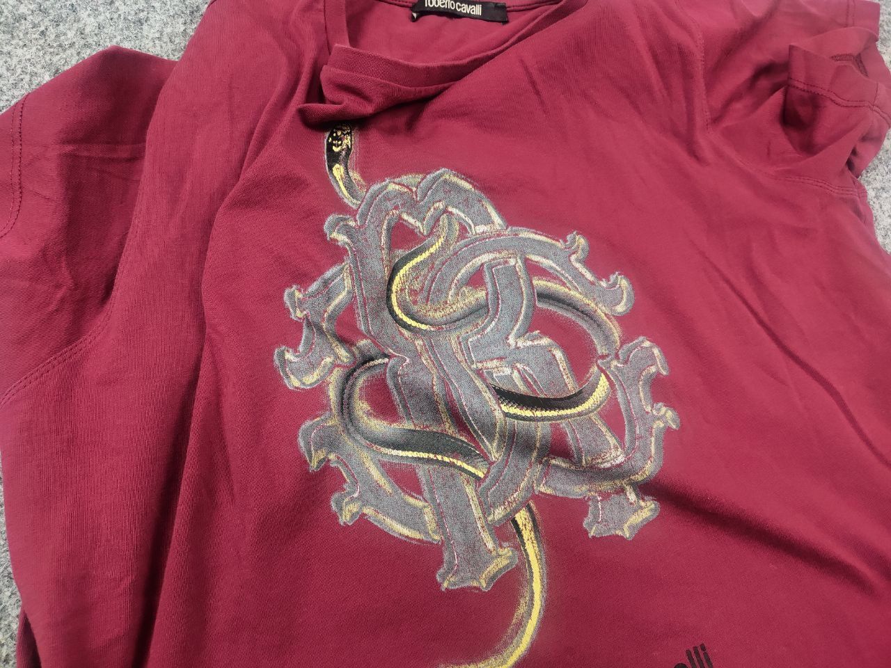 Roberto Cavalli Roberto Cavalli design Cotton Classic Logo snake T Shirt Tee Size US L / EU 52-54 / 3 - 11 Thumbnail