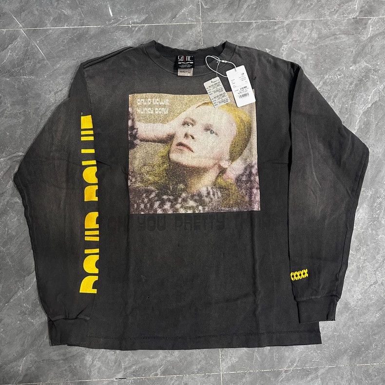 Saint Michael Washed black vintage portrait long sleeved s