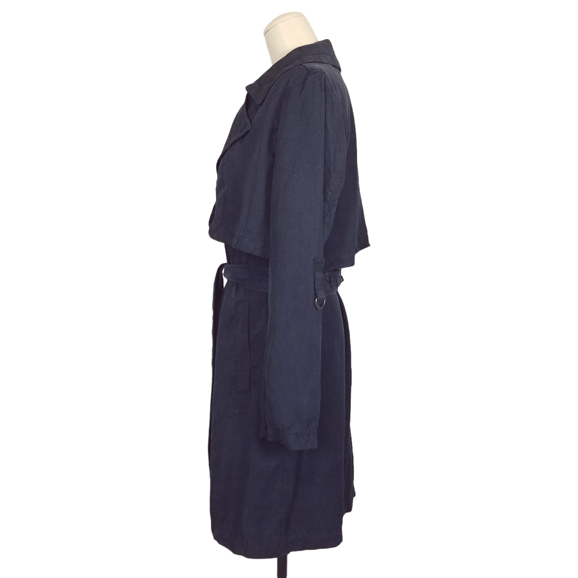 7 For All Mankind Soft Drape Sand Washed Tencel Single Breasted Trench Coat Size M / US 6-8 / IT 42-44 - 3 Thumbnail