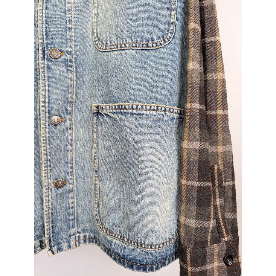 Gucci o1rshd1 Organic Denim Check Jacket in Light Blue/Mix Size US L / EU 52-54 / 3 - 9 Thumbnail