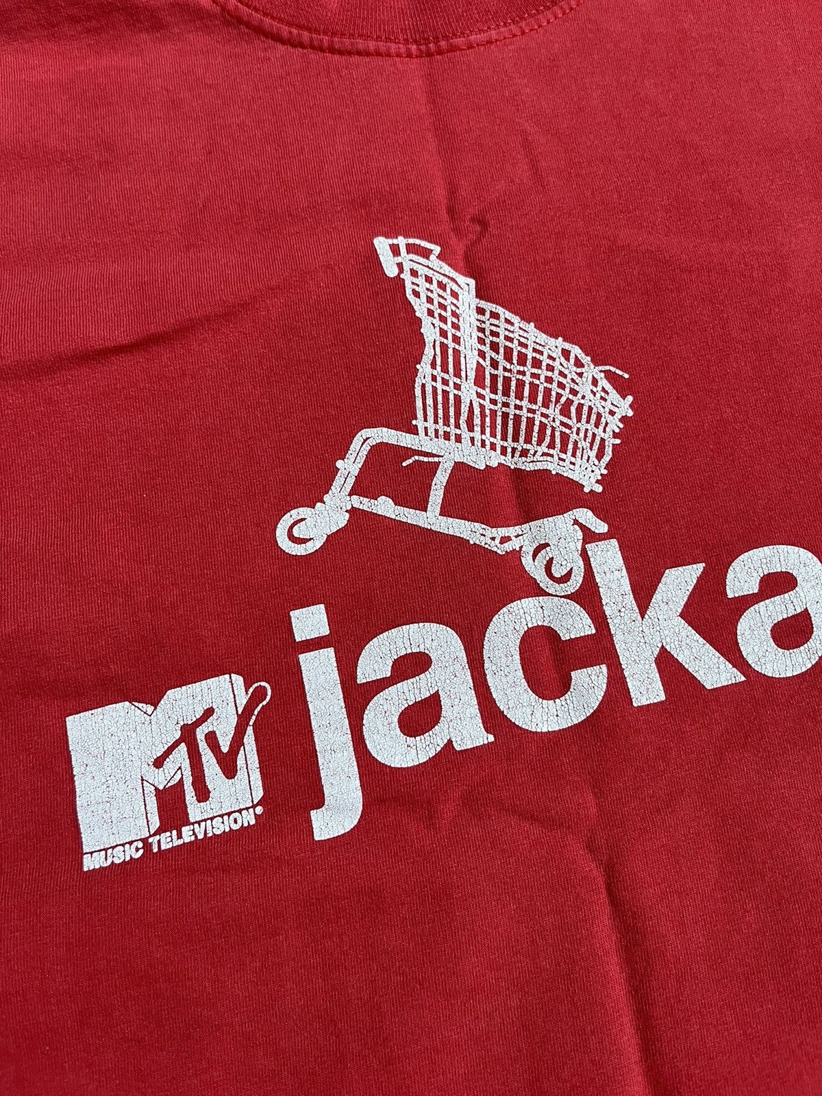 Mtv Vintage 2003 Jackass MTV Fruit Of The Loom Red Faded T-shirt Size US M / EU 48-50 / 2 - 2 Thumbnail