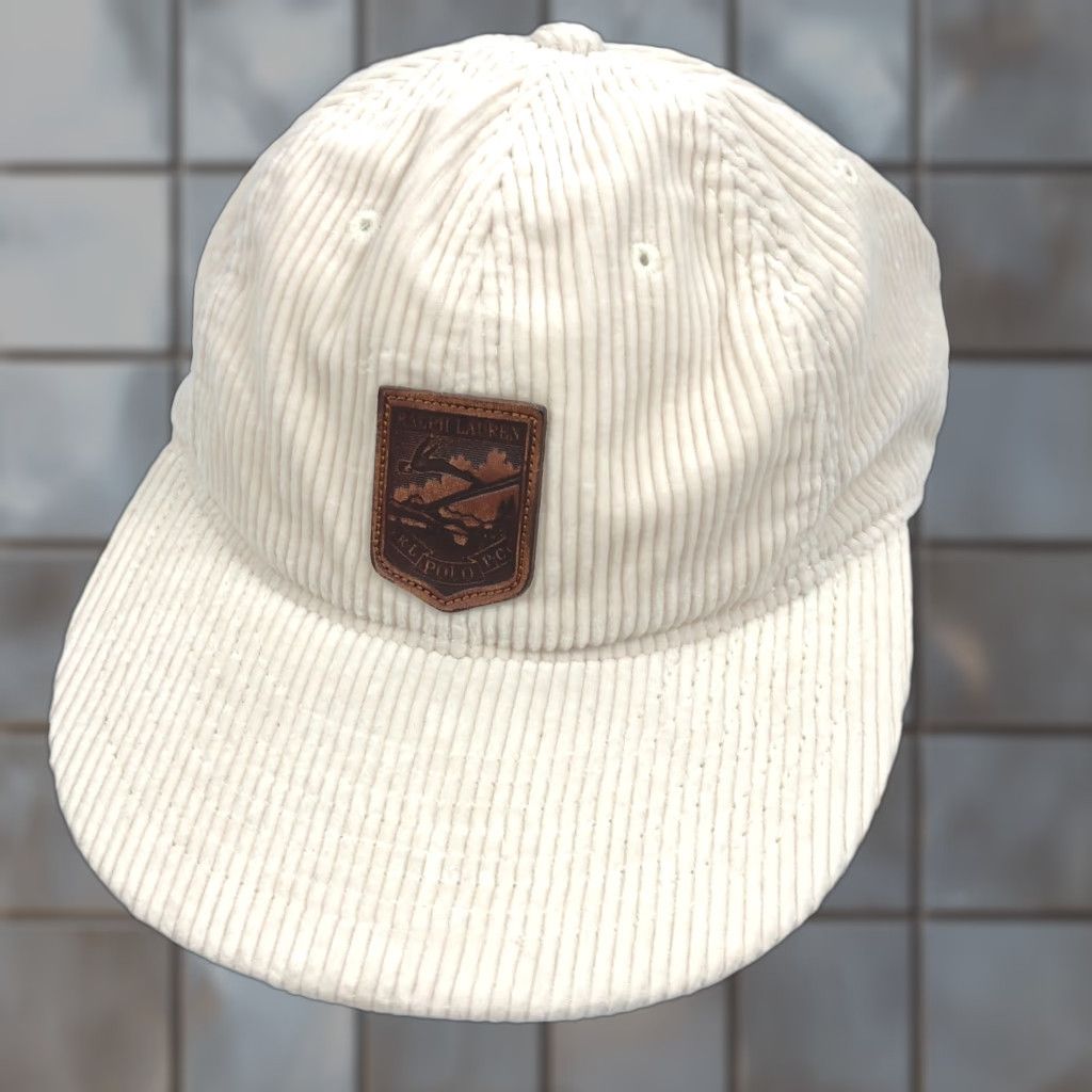 Polo Ralph Lauren Polo Ralph Lauren Hat Cap Corduroy Leather Patch Ski NEW Baseball Cap, One Size, Ivory, Men, Adjustable, Corduroy, Leather Patch, Polo Ralph Lauren Size US M / EU 48-50 / 2 - 1 Thumbnail