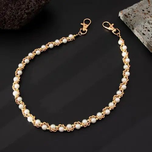 Other Imitation Pearl Wallet Chain, Pants Chain Size ONE SIZE - 6 Thumbnail