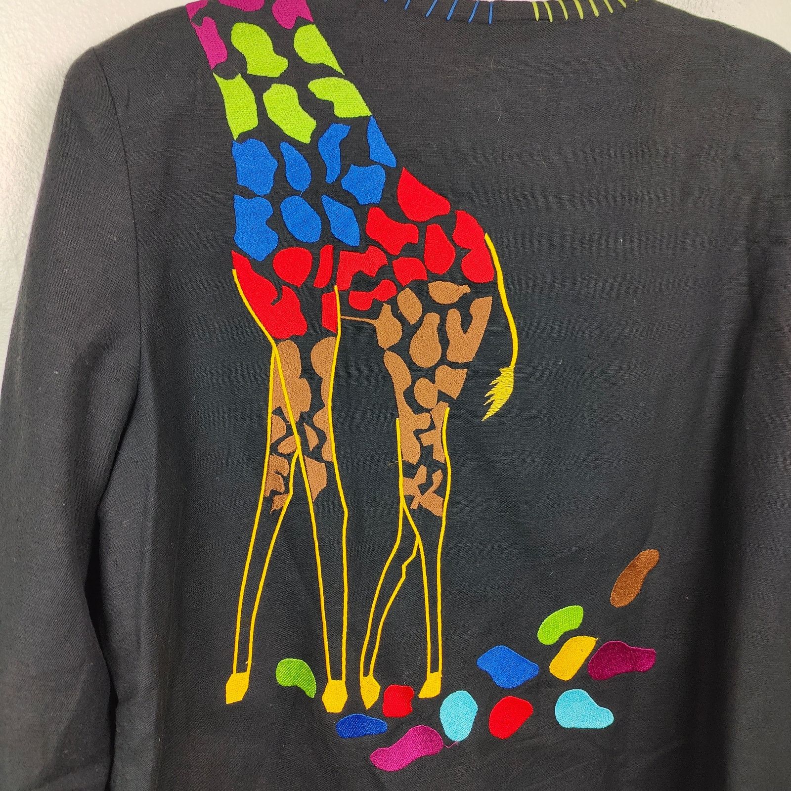Other Vintage Drapers & Damons Giraffe Embroidered Cardigan PL Size L / US 10 / IT 46 - 7 Thumbnail