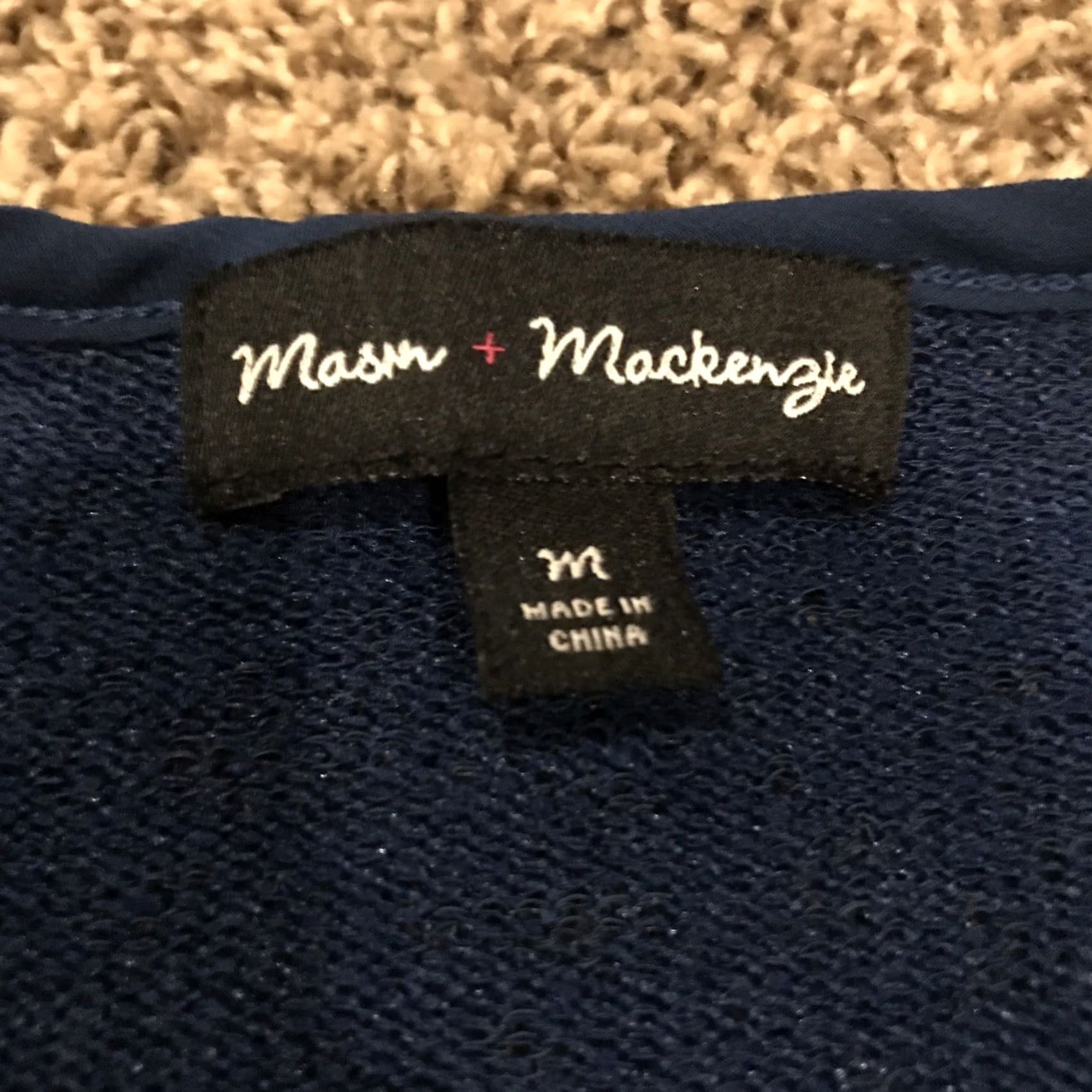 Vintage Mason + Mackenzie Blouse Lightweight Womens Size M Navy Blue Polyester Sweater Style Size M / US 6-8 / IT 42-44 - 3 Thumbnail