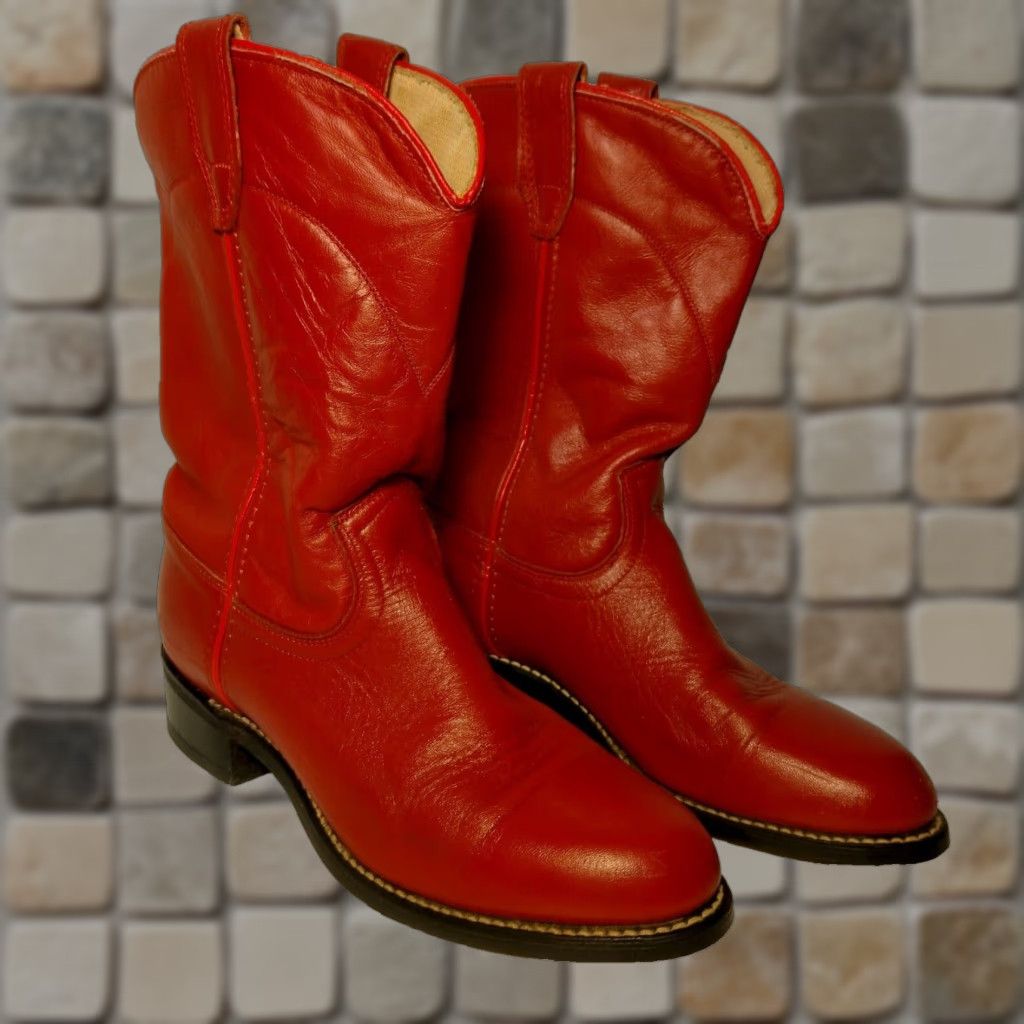 Ariat VINTAGE Ariat Women’s Western Boots Size 5.5 Red Leather Cowgirl Cowboy Ranchwear Mid-Calf Size US 6 / IT 36 - 1 Thumbnail