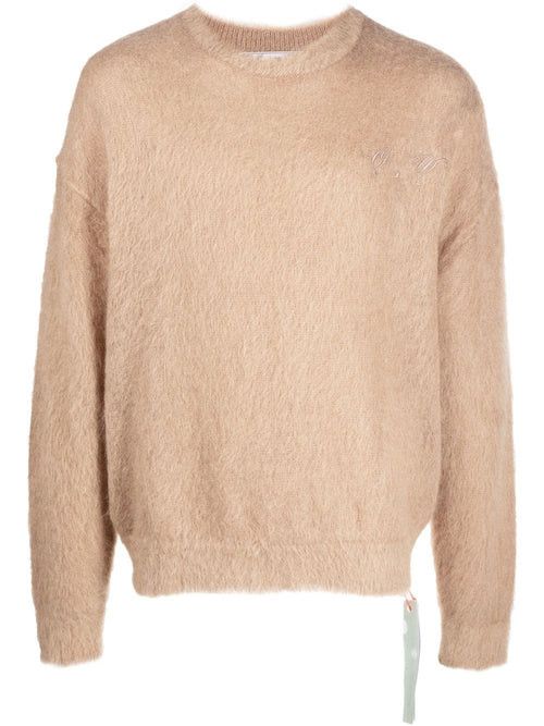 Off-White o1gr1nt1124 Arrow Mohair Skate Crewneck Sweater in Camel Size US XS / EU 42 / 0 - 1 Thumbnail