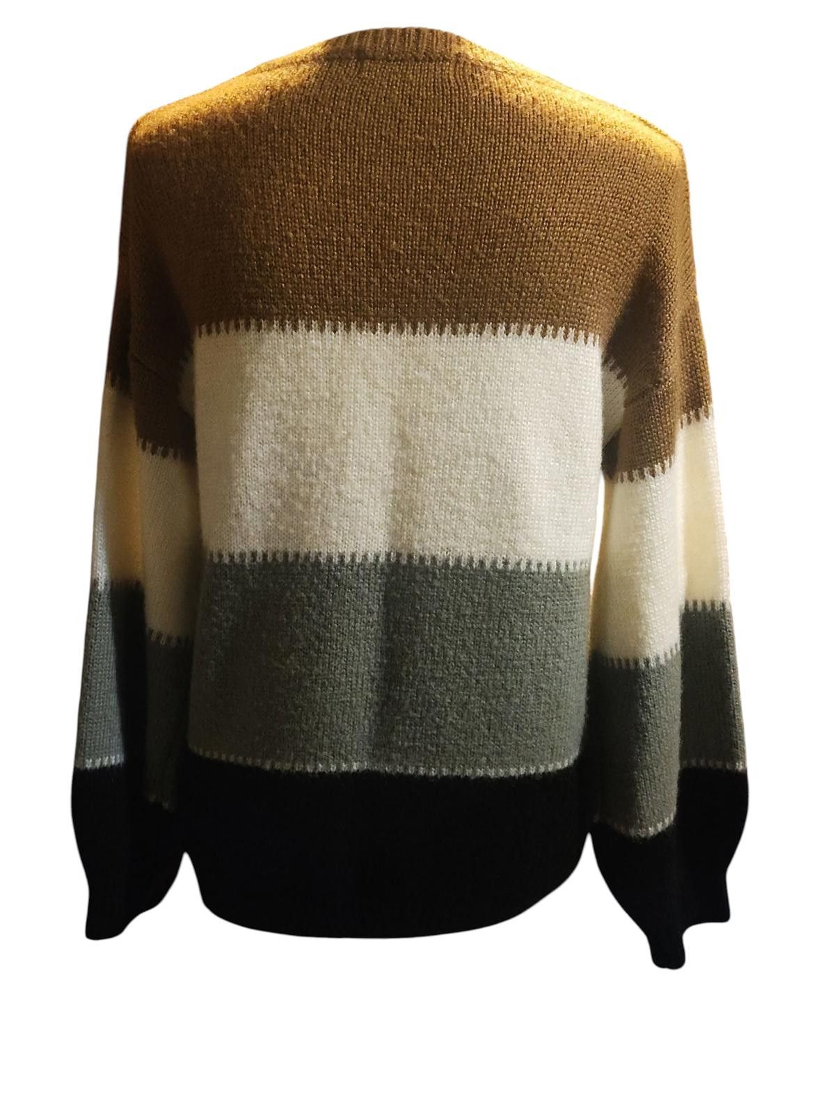 Designer Anglasion Women's Color Block Long Sleeve Sweater Size S / US 4 / IT 40 - 5 Thumbnail