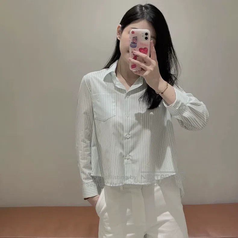 Loewe Loewe Light blue and white striped long-sleeved shirt, cot Size XXS / US 00 / IT 34 - 6 Thumbnail