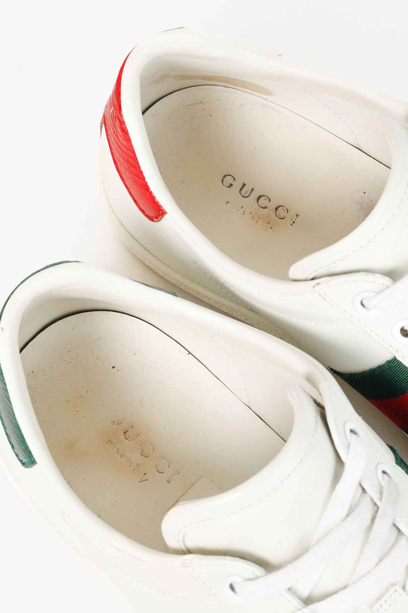 Gucci Gucci Ace Bee Womens White Leather Sneaker Size US 7 / IT 37 - 11 Thumbnail