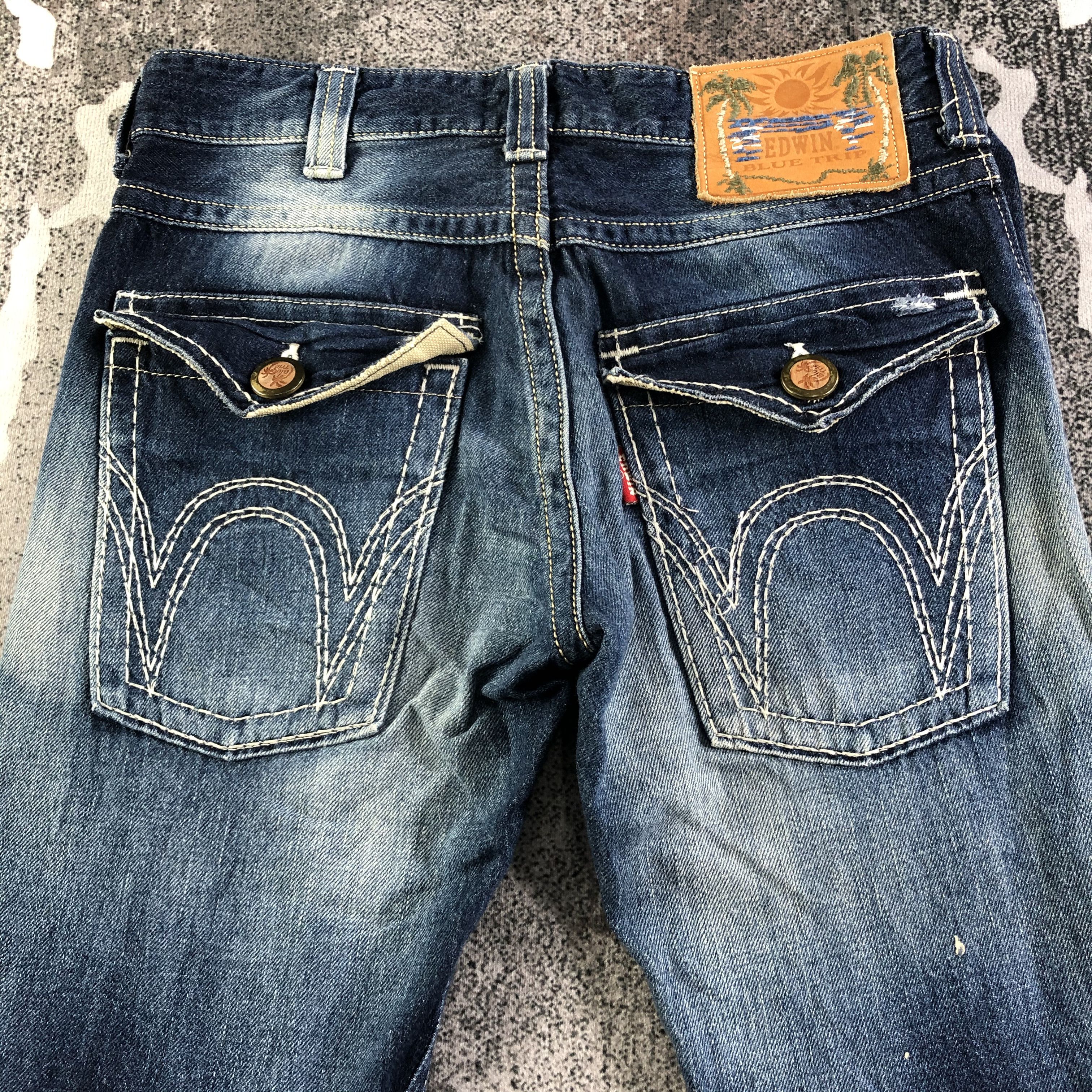 Edwin Edwin Blue Trip Jeans Distress Flare Denim Size US 30 / EU 46 - 4 Thumbnail