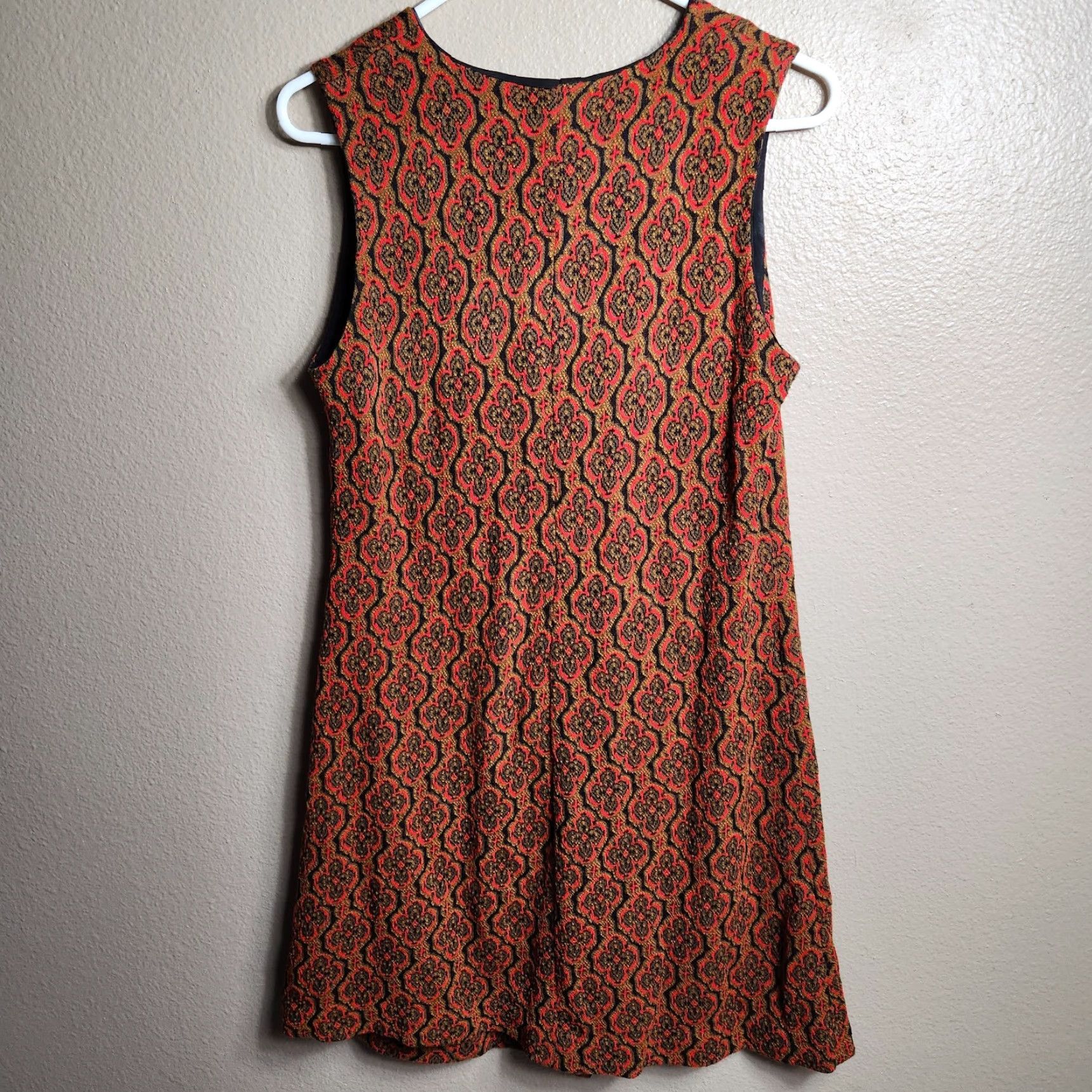 Vintage VINTAGE Joan Curtis 60s Go Go Womens Geo Print Sleeveless Knit Mini Dress S Geometric Dress - 60s Bohemian Retro Party/Cocktail Womens Size S / US 4 / IT 40 - 3 Thumbnail
