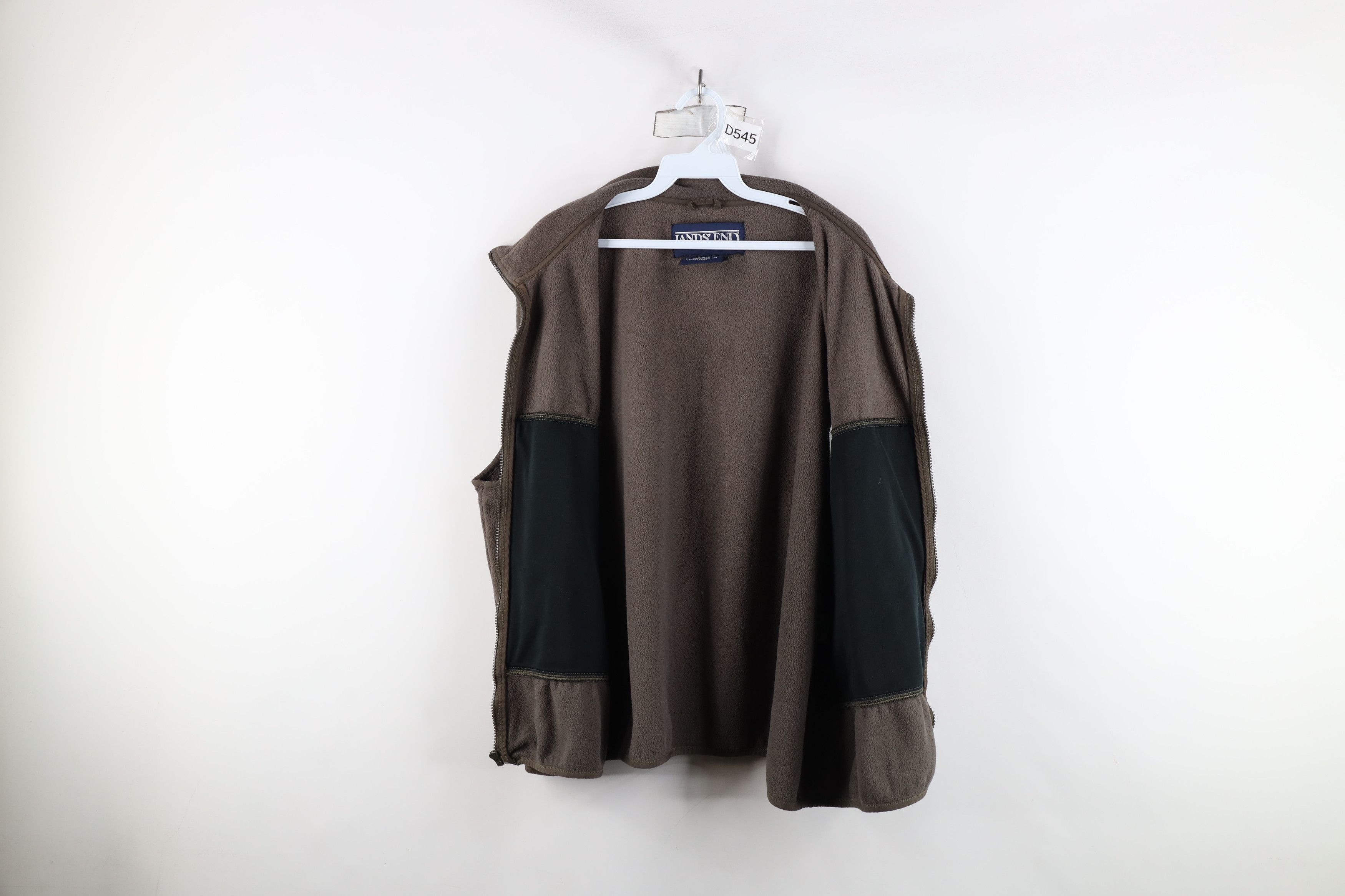 Lands' End × Vintage Vintage 90s Lands End Full Zip Fleece Vest Jacket Gray USA Size US XL / EU 56 / 4 - 8 Thumbnail