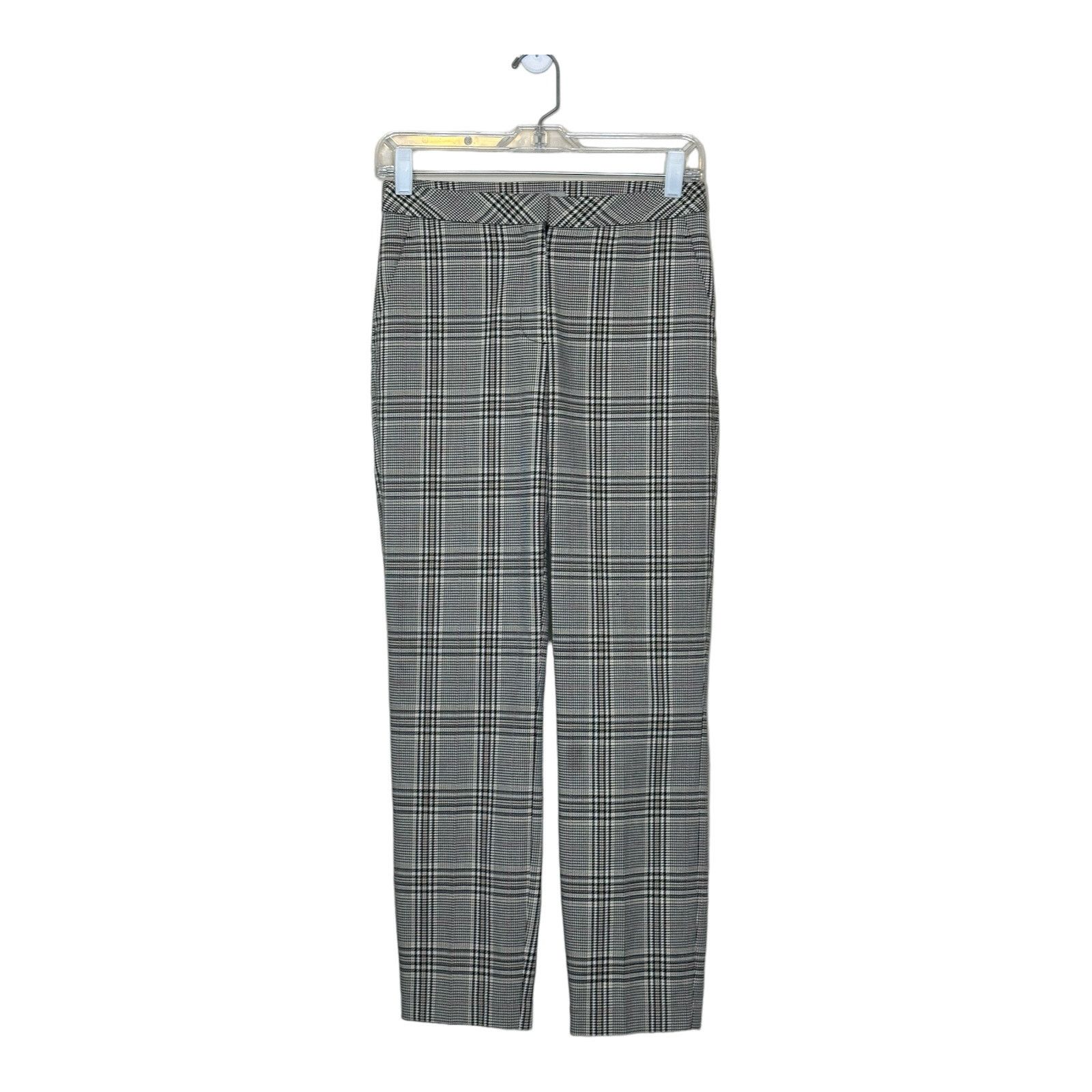 H&M H&M black cream plaid flat front straight legs pants size 2 Size 26" / US 2 / IT 38 - 7 Thumbnail