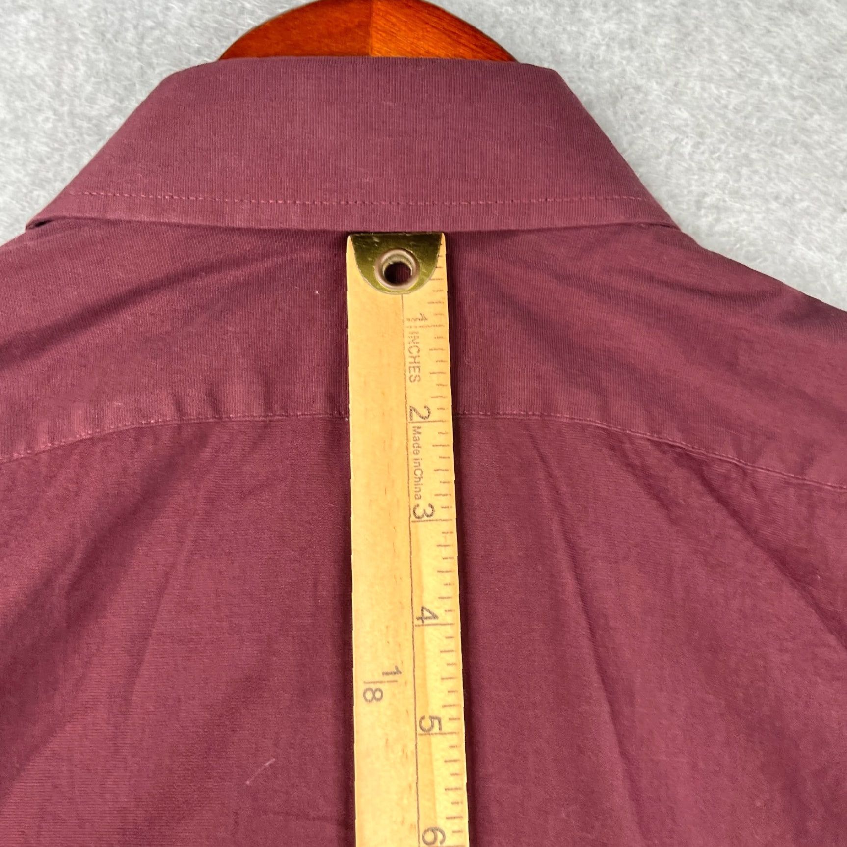 Express Express Shirt Mens Medium Burgundy Fitted Button-Up Long Sleeve Casual Slim- Fit 1MX Size US M / EU 48-50 / 2 - 7 Thumbnail
