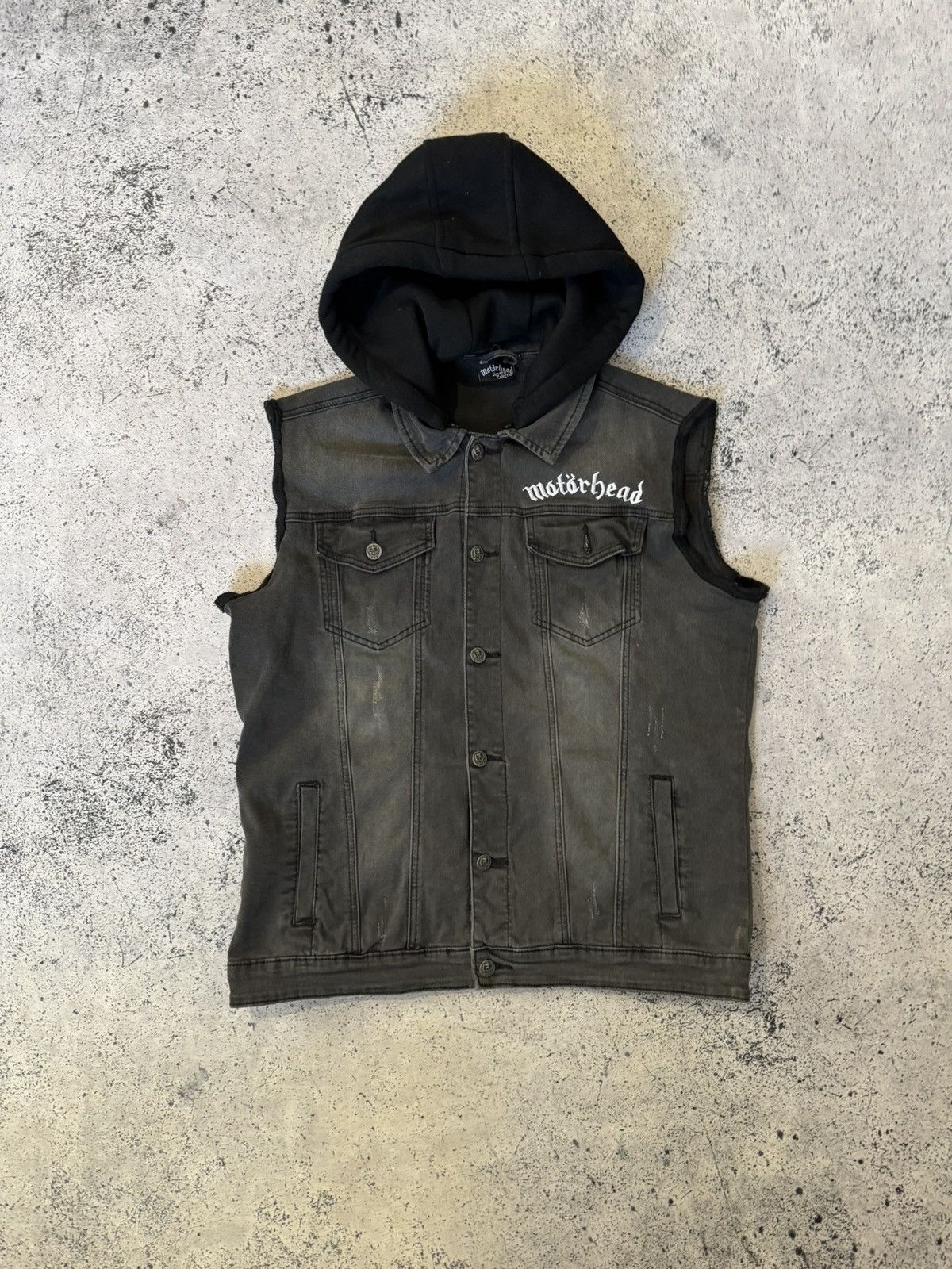 Hurley Motorhead Mens' Black Denim Cut-Off Jacket Size US L / EU 52-54 / 3 - 9 Thumbnail
