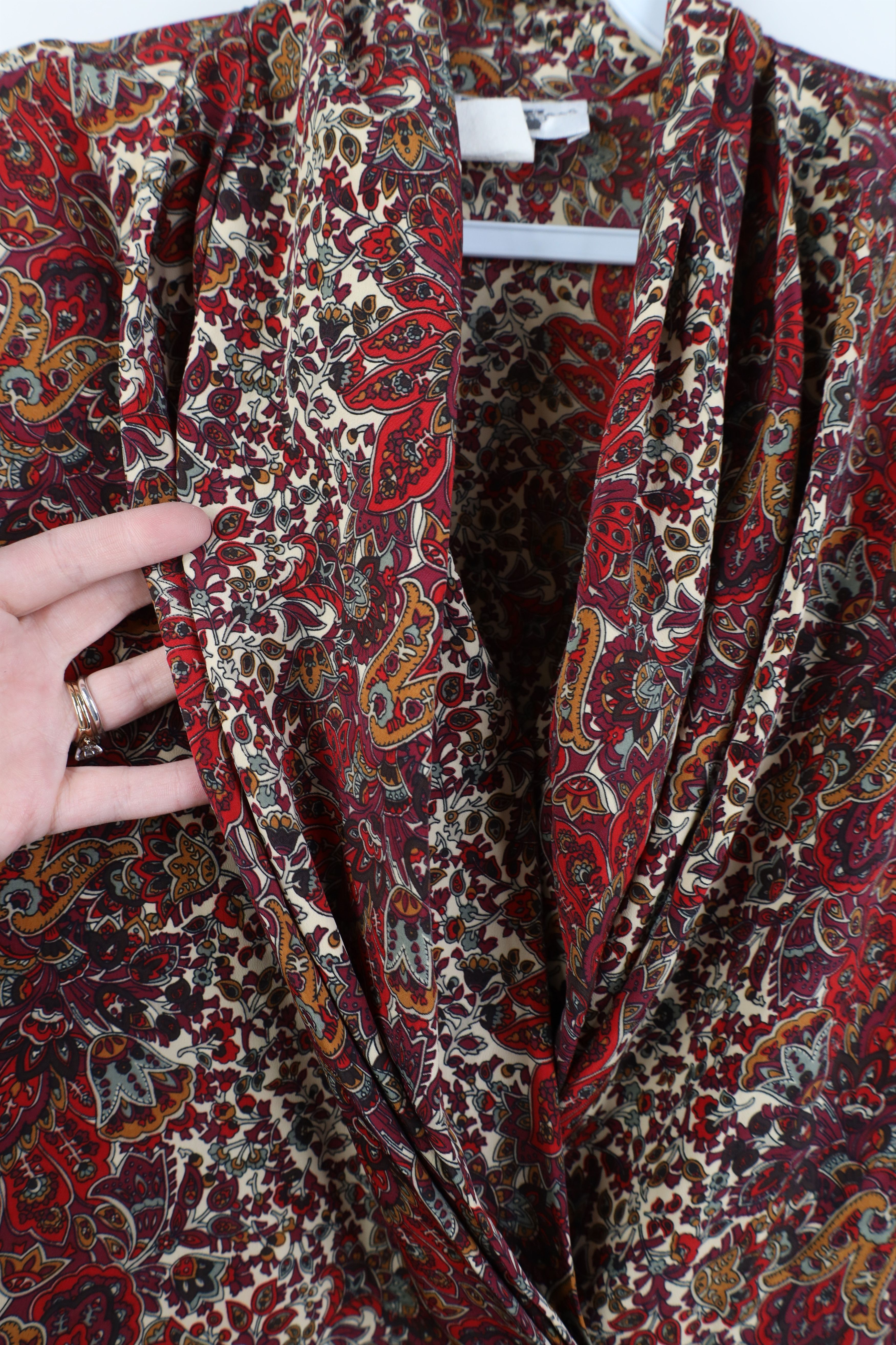 Vintage Vintage 90s Streetwear Paisley Flower Shawl Button Shirt Size XL / US 12-14 / IT 48-50 - 6 Thumbnail