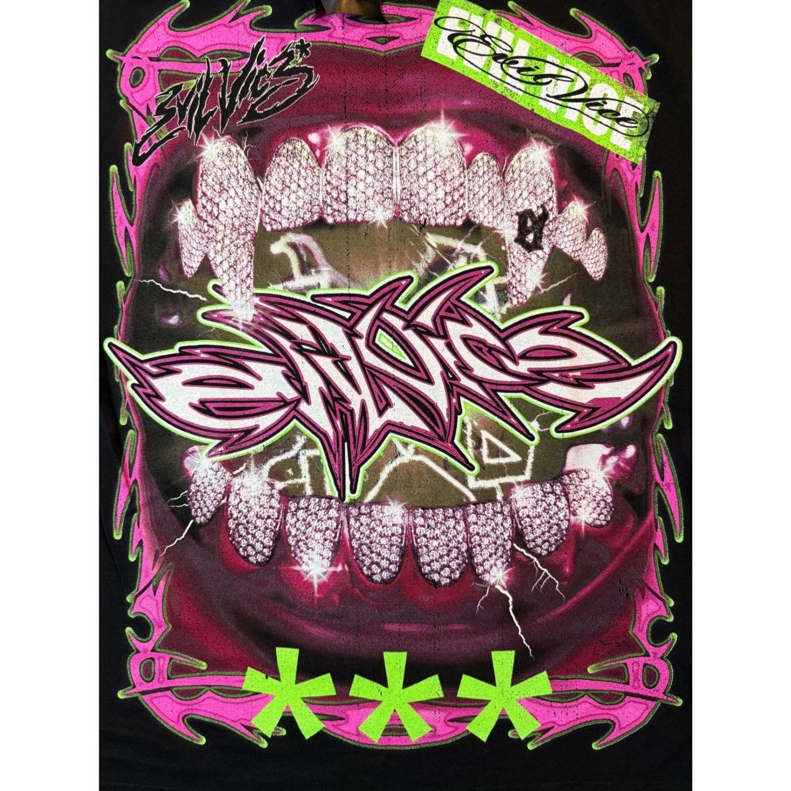 & Other Stories Evil Vice Mens Med T-Shirt AOP Pink Neon Y2K Streetwear NWT Size US M / EU 48-50 / 2 - 5 Thumbnail