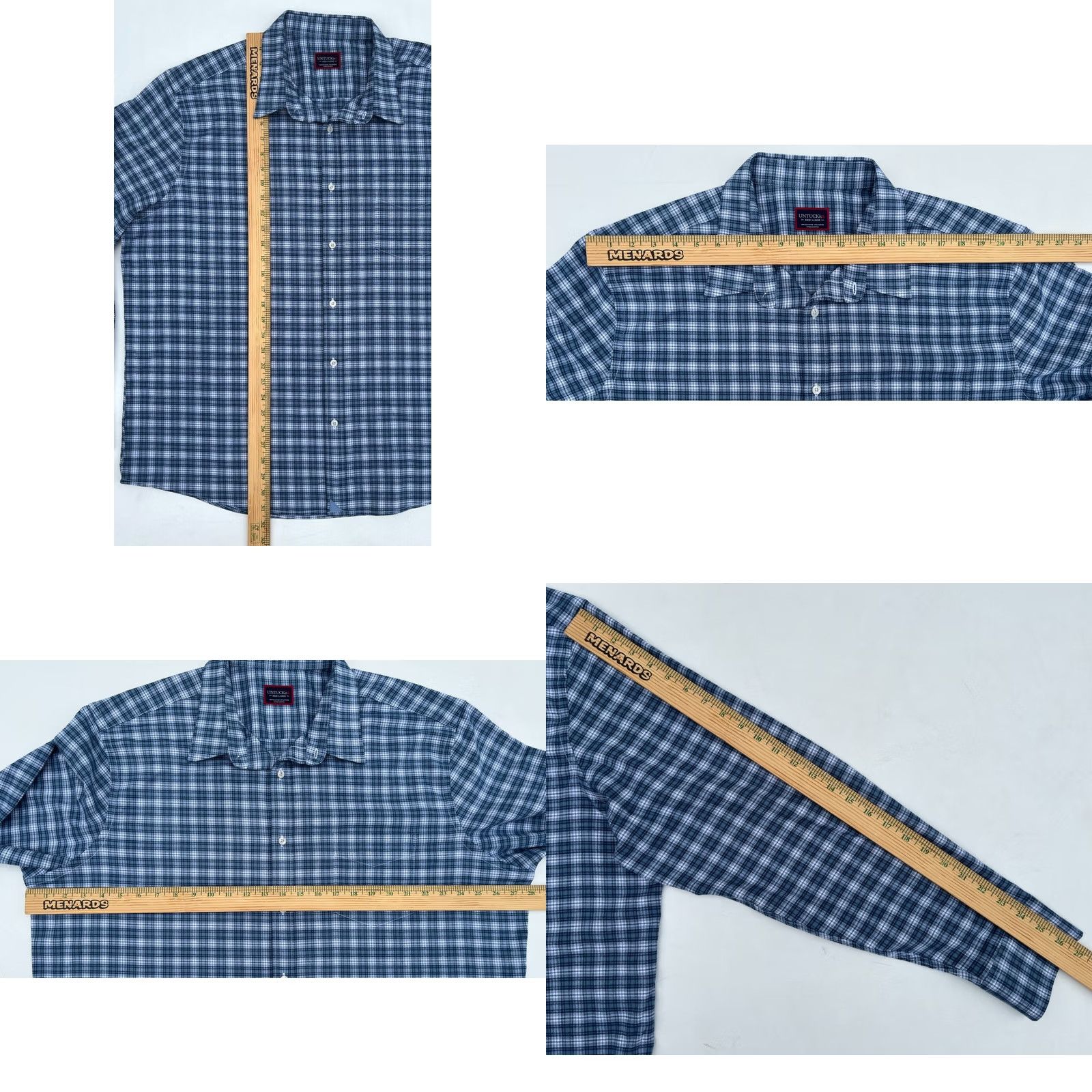 UNTUCKit UNTUCKit Dhais Button-Up Shirt Regular Fit 3XL Blue Plaid Long Sleeve Collared Button-Up Shirt Men Size US XXL / EU 58 / 5 - 8 Thumbnail