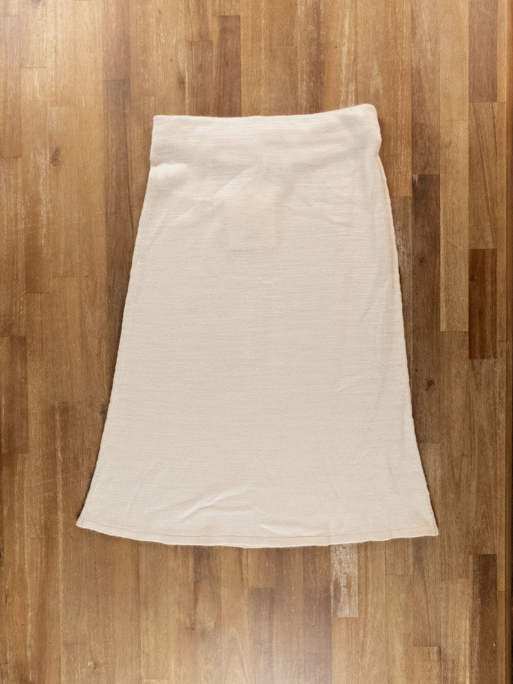 The Row THE ROW Jesto ecru knit silk midi skirt Size Large / 10 US Size 32" / US 10 / IT 46 - 11 Thumbnail