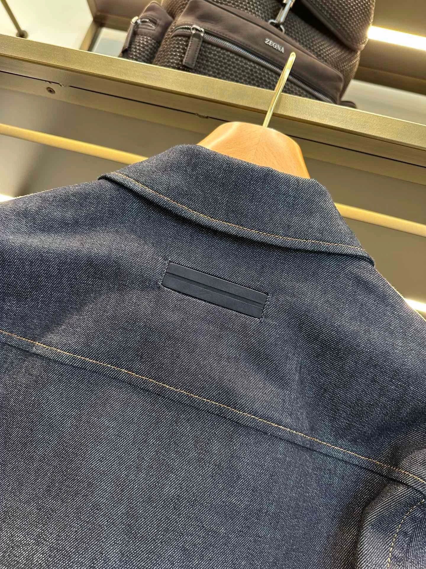 Ermenegildo Zegna Zegna Dark Blue Denim Jacket Size US XL / EU 56 / 4 - 6 Thumbnail