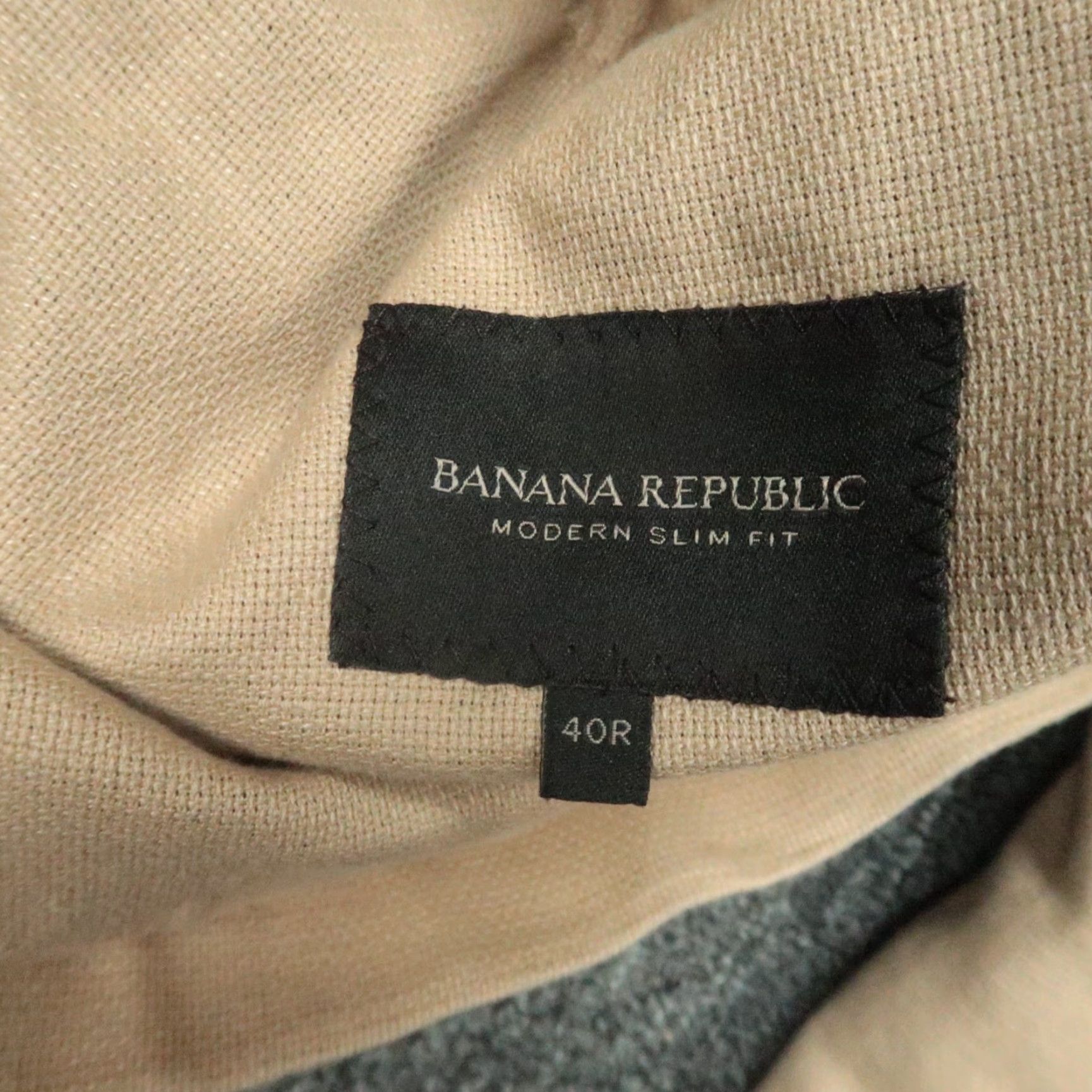 Banana Republic Banana Republic Blazer Men 40R Khaki Tan Cotton Linen Slim Fit Single-Breasted 2 Button Notch 40 in Chest Regular Vintage: No Womens Mens Girls etc Size 40R - 4 Thumbnail