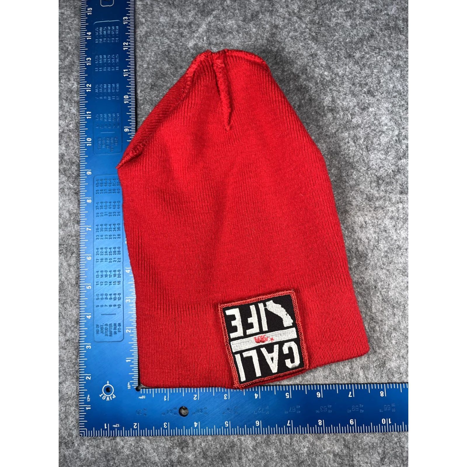 Vintage Cali Life Hat Beanie Mens One Size Red Knit California Logo Winter USA Patriotic Size ONE SIZE - 6 Thumbnail