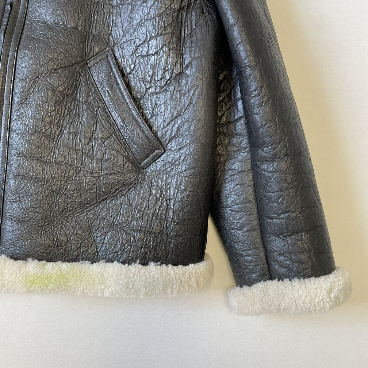 Balenciaga Black Leather ‘Graffiti’ Shearling Jacket Size US M / EU 48-50 / 2 - 8 Thumbnail