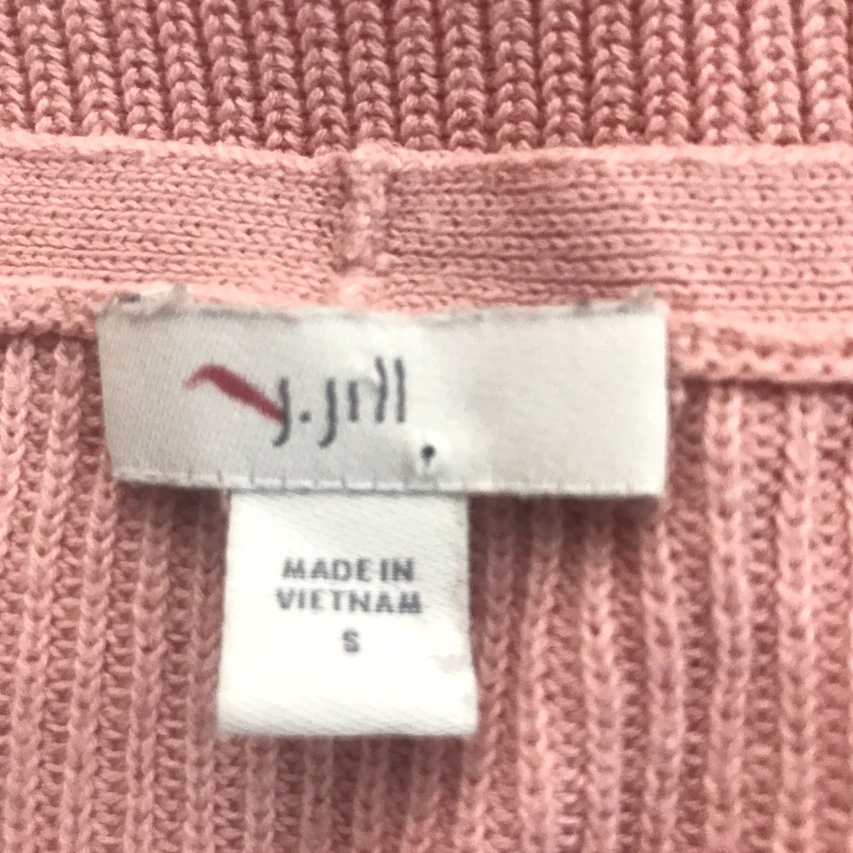 J. Jill J. Jill Pink Tight Knit V-Neck Sweater Women's Size S - Long Sleeve Casual Pullover Size S / US 4 / IT 40 - 3 Thumbnail