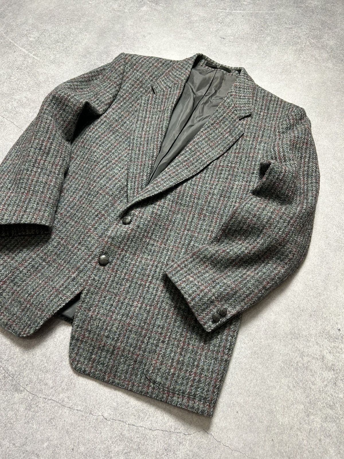 Harris Tweed × Vintage Vintage 90s Harris Tweed Wool Sport Blazer Jacket Old Money Size 40S - 2 Thumbnail